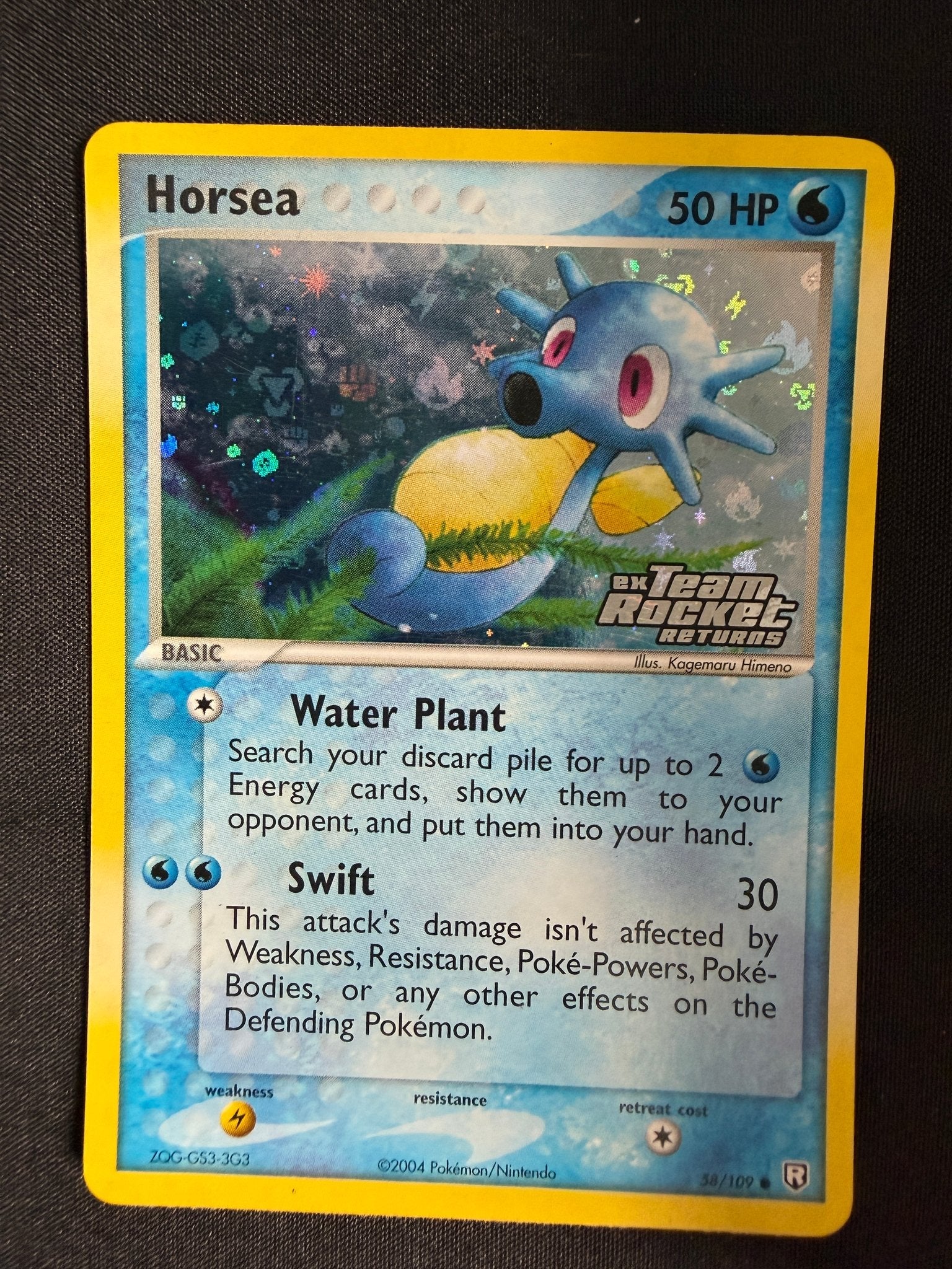2004 Horsea EX Team Rocket Returns Reverse Holo 58/109 front