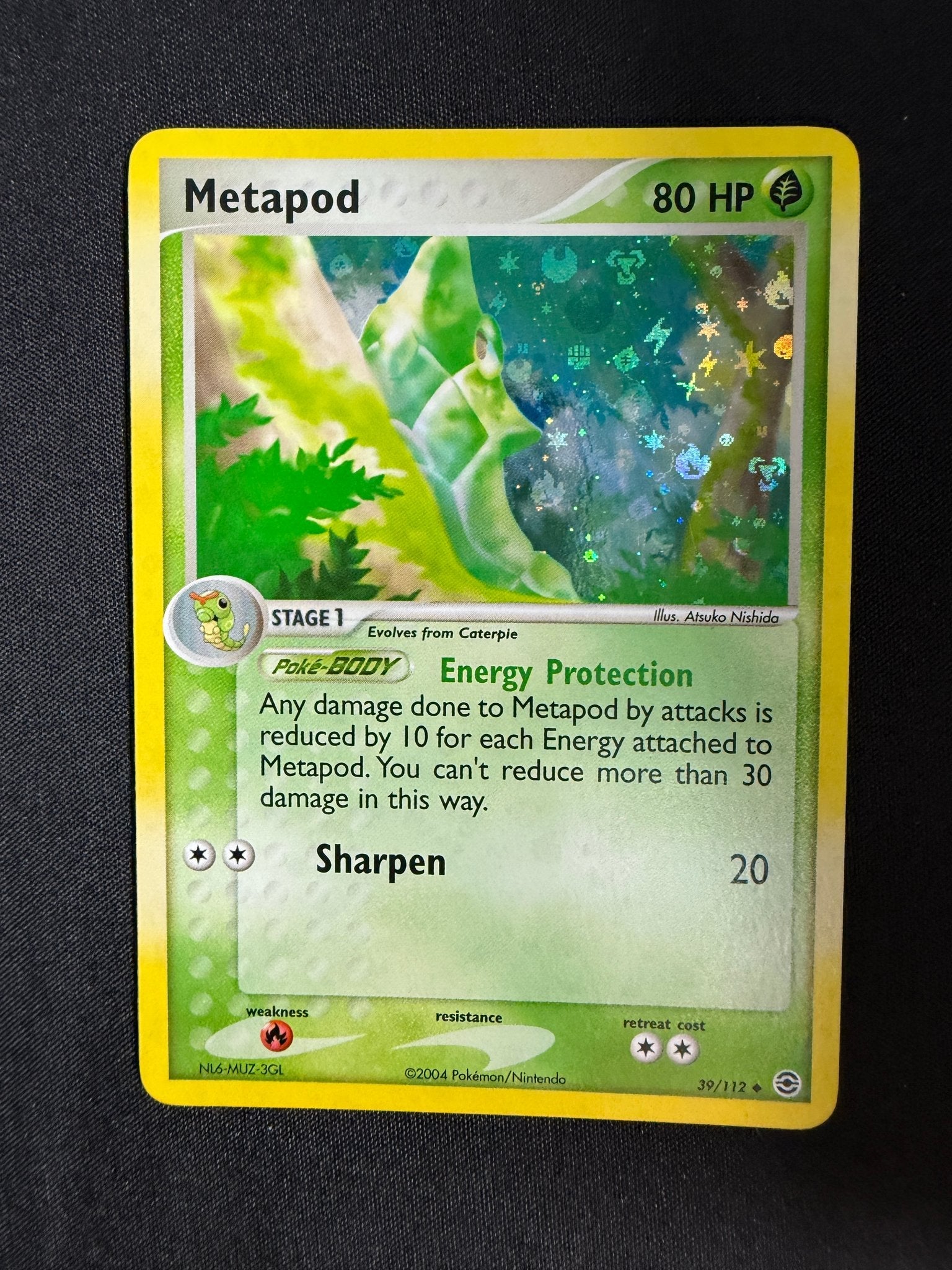 2004 Metapod EX FireRed & LeafGreen Reverse Holo 39/112 front