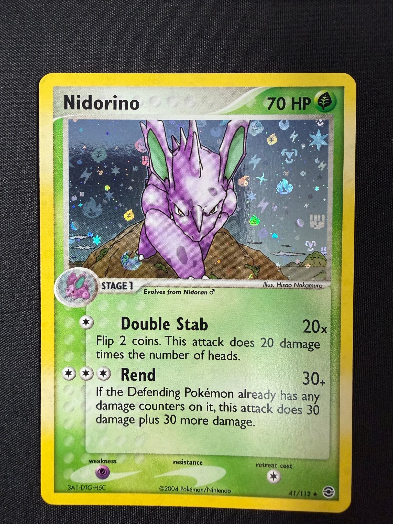 2004 Nidorino EX FireRed & LeafGreen Reverse Holo 41/112 front