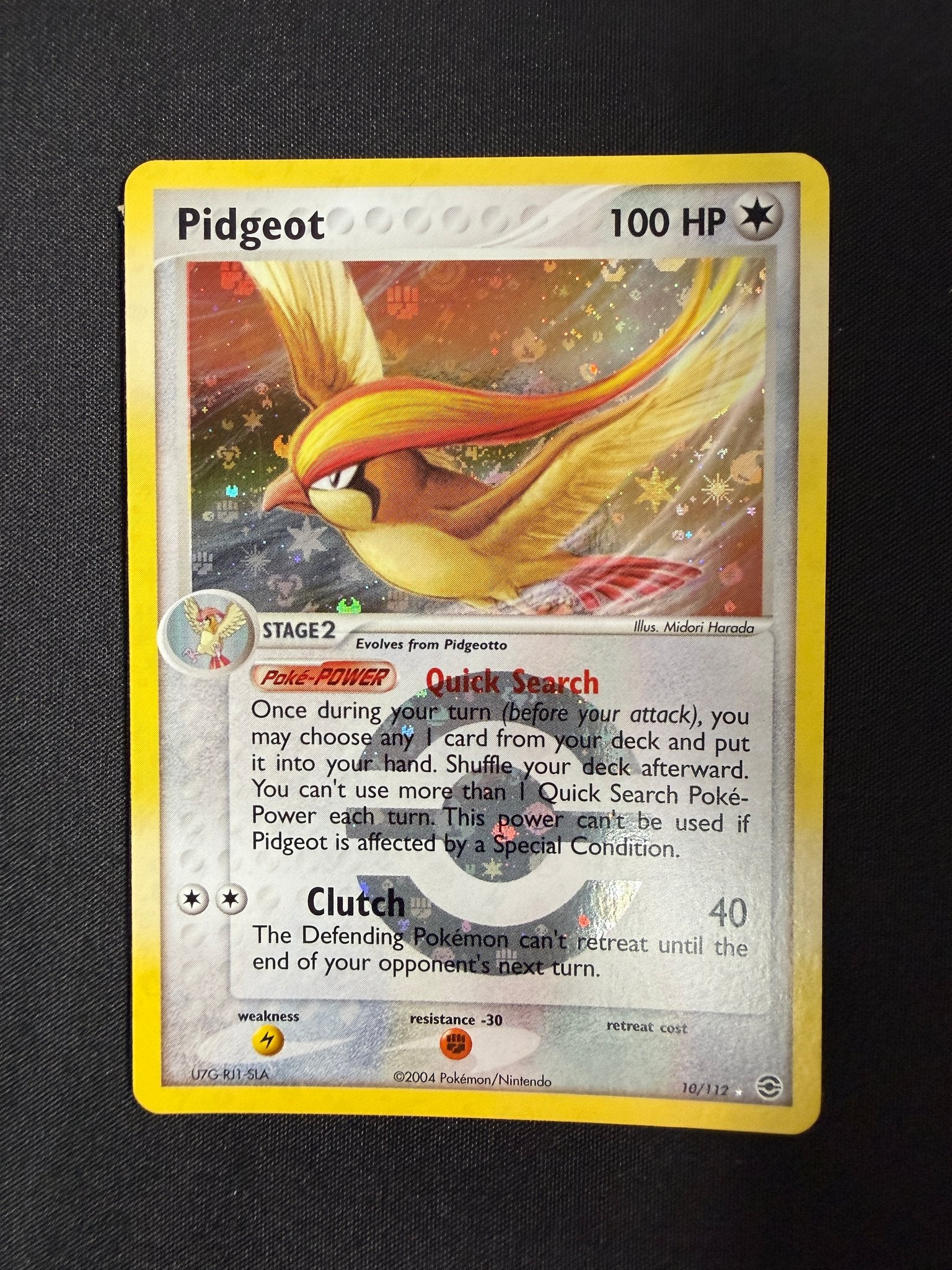 2004 Pidgeot EX FireRed & LeafGreen Reverse Holo 10/112 front