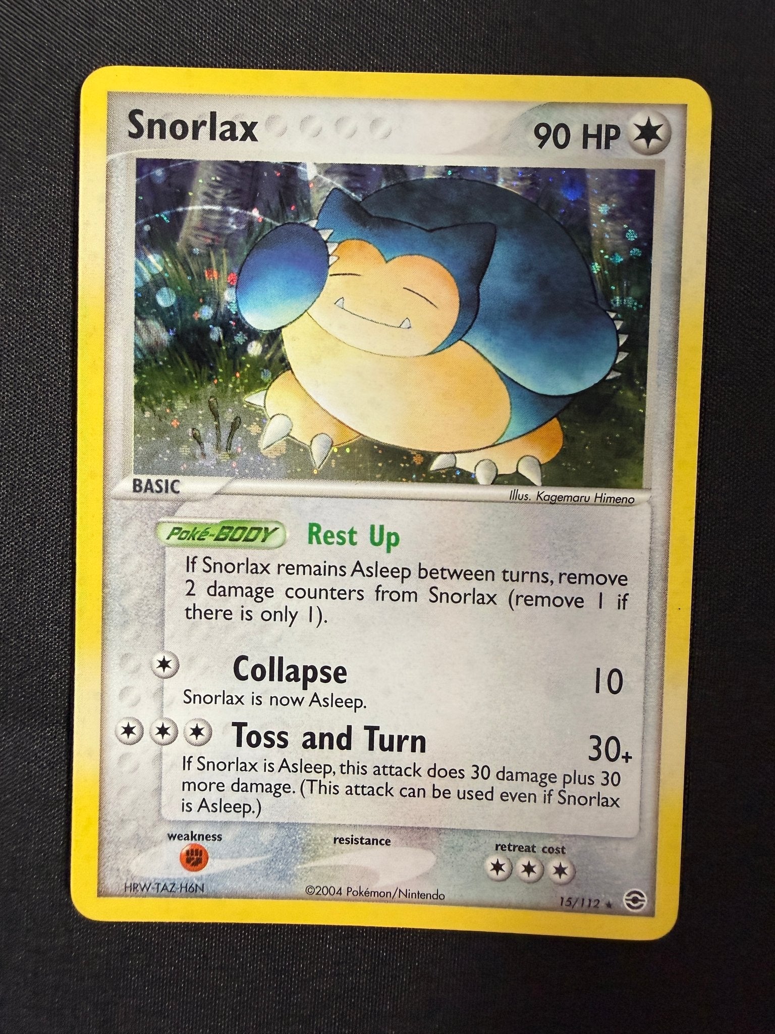 2004 Snorlax EX FireRed & LeafGreen Holo 15/112 front