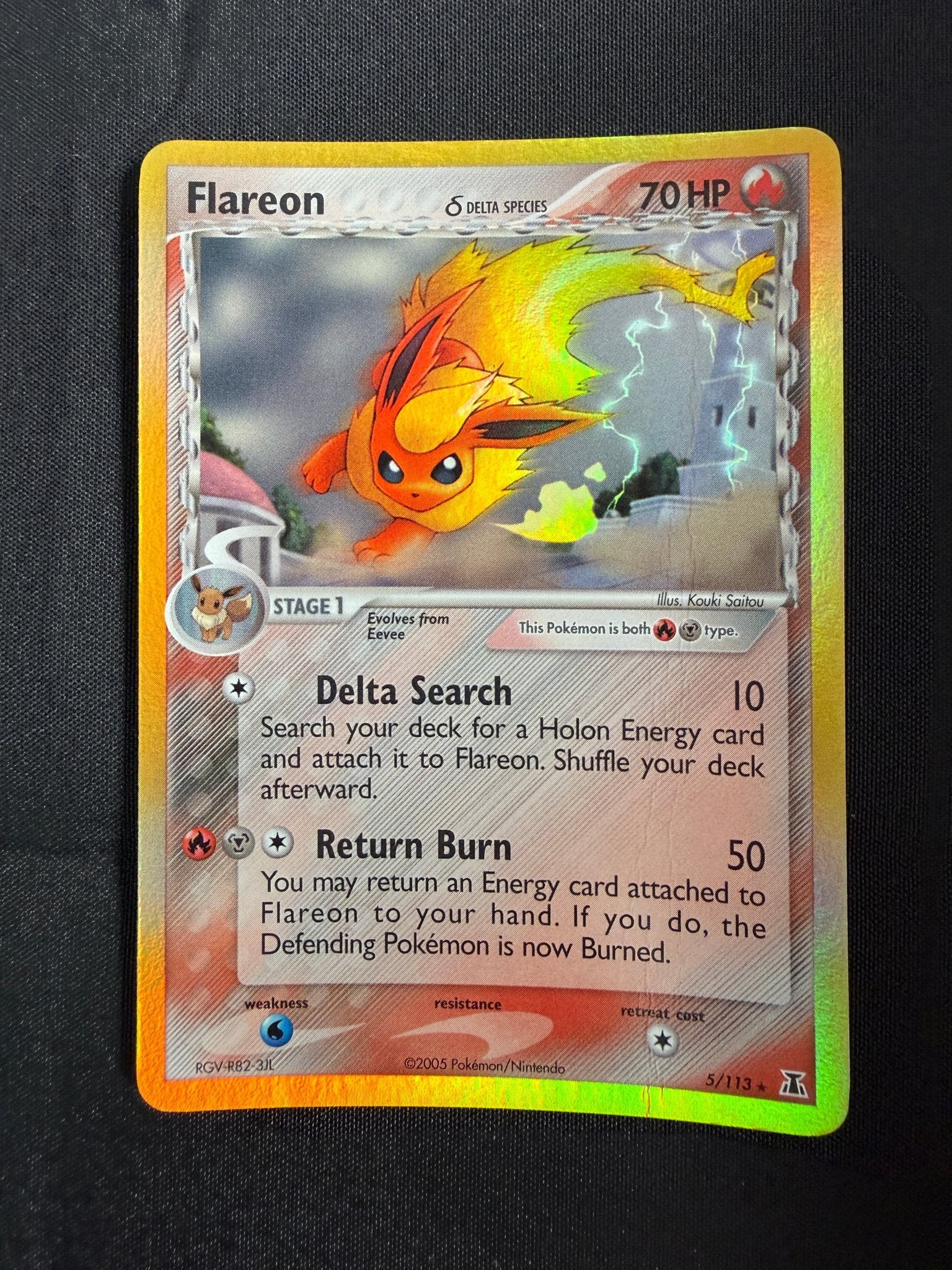2005 Flareon EX Delta Species Holo 5/113 front