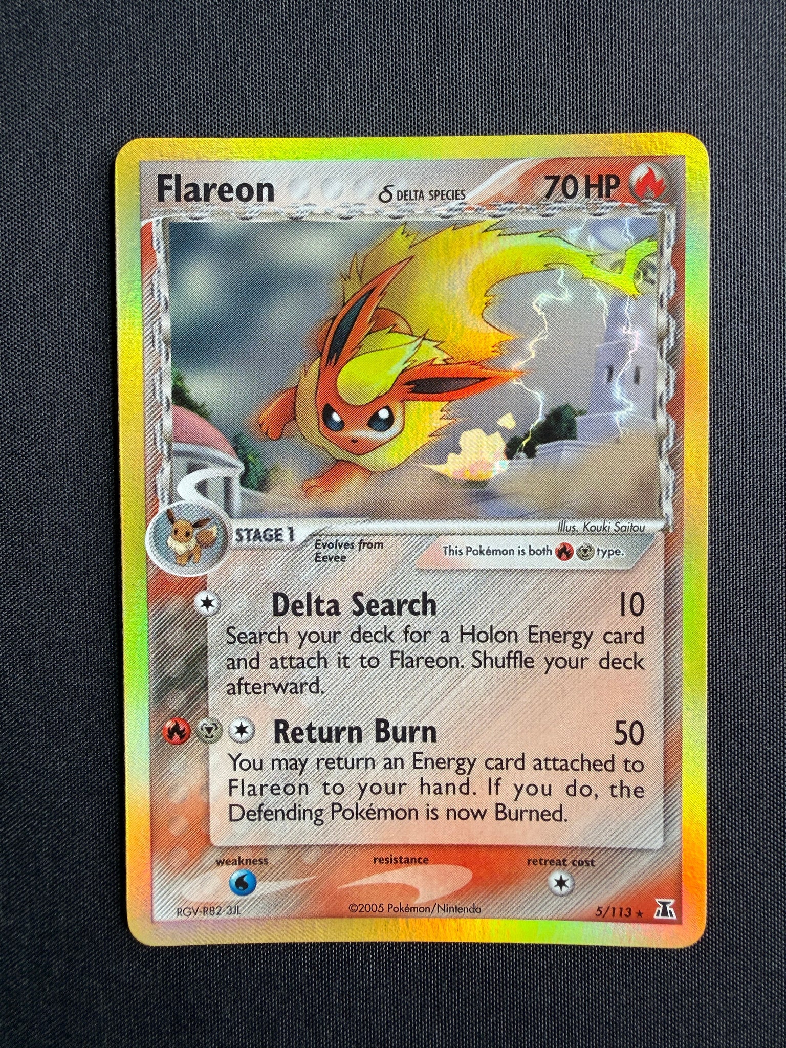 2005 Flareon δ EX Delta Species Holo 5/113 front