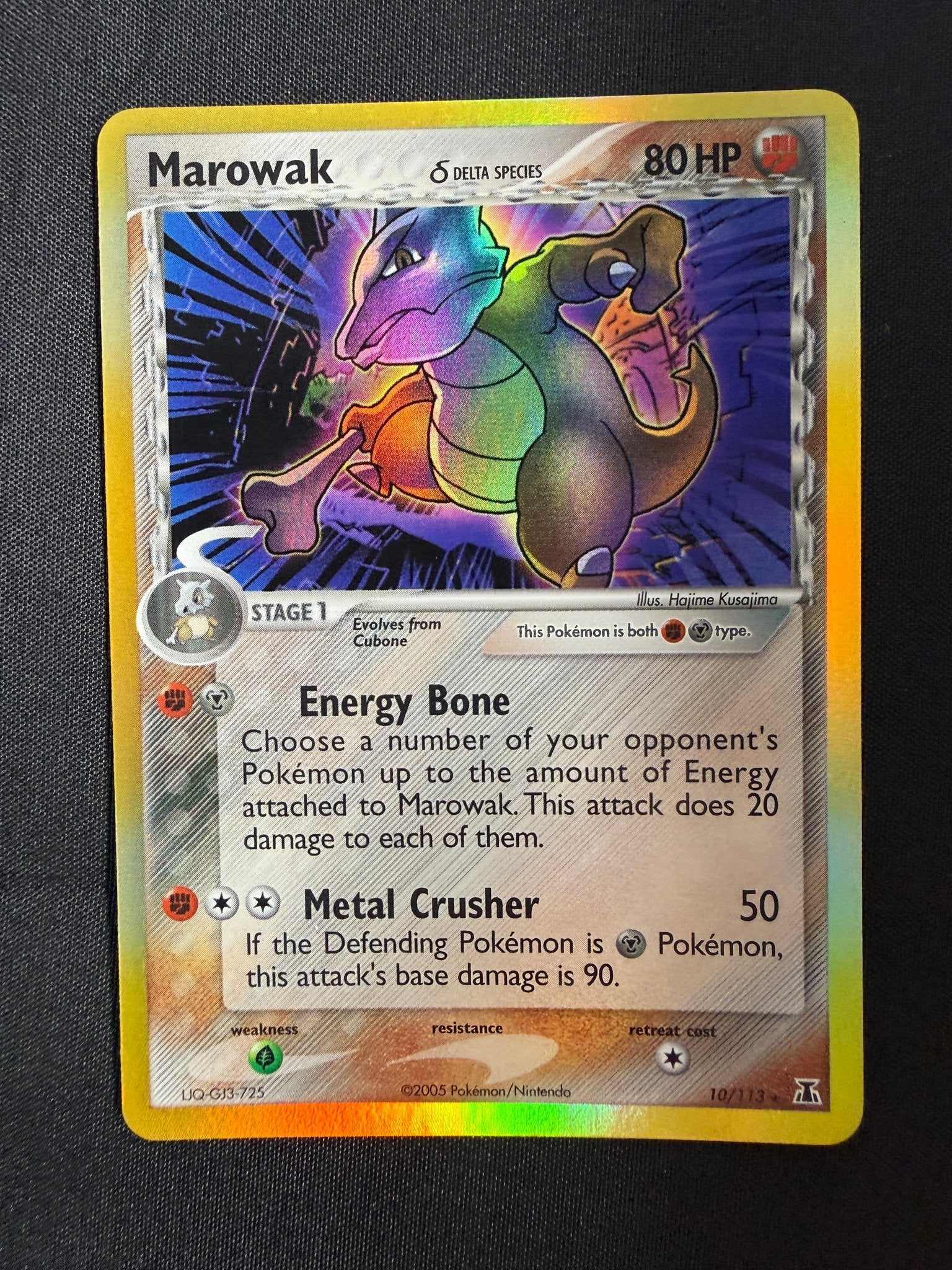 2005 Marowak EX Delta Species Holo 10/113 front