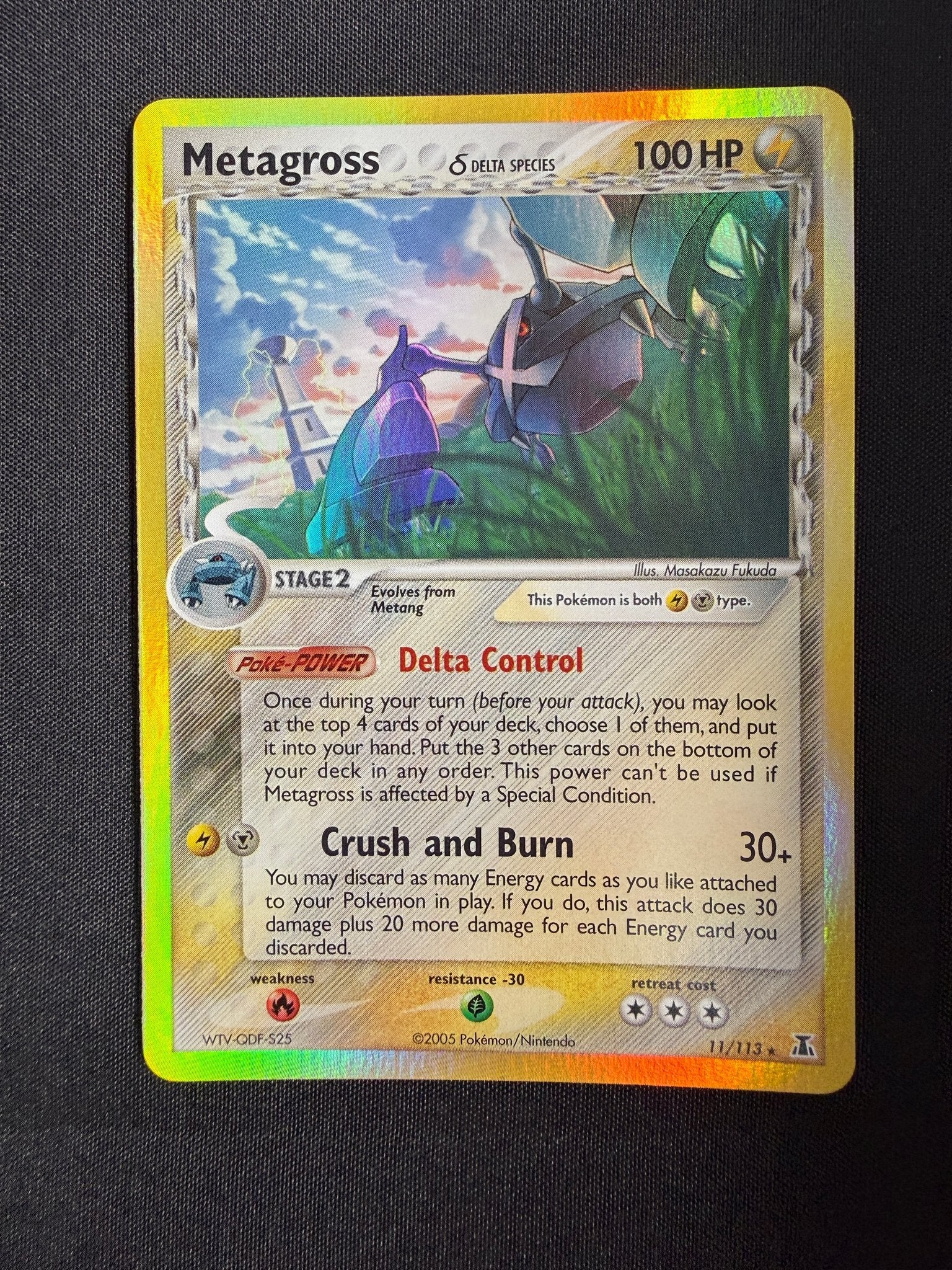 2005 Metagross EX Delta Species Holo 11/113 front