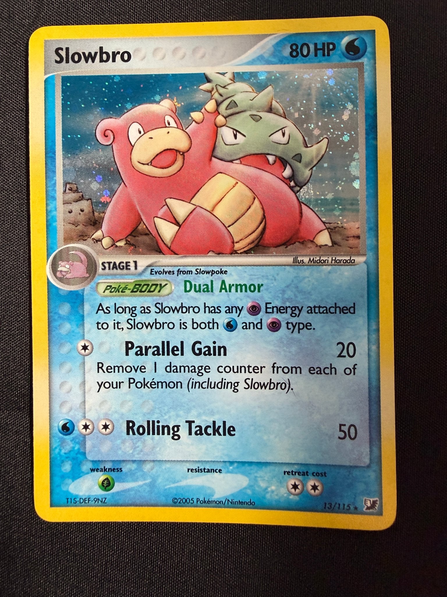 2005 Slowbro EX Unseen Forces Holo 13/115 front
