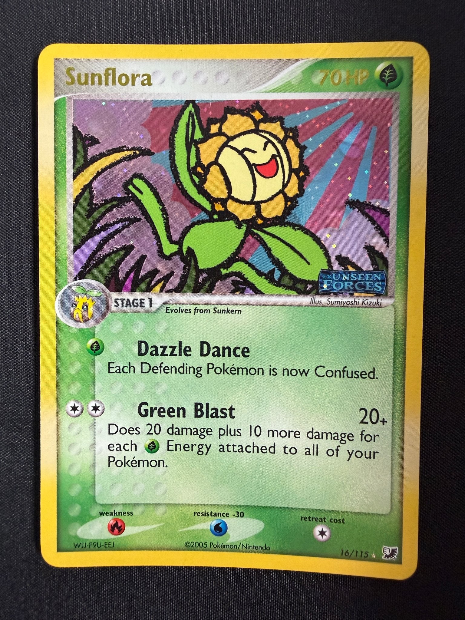 2005 Sunflora EX Unseen Forces Stamped Holo 16/115 front