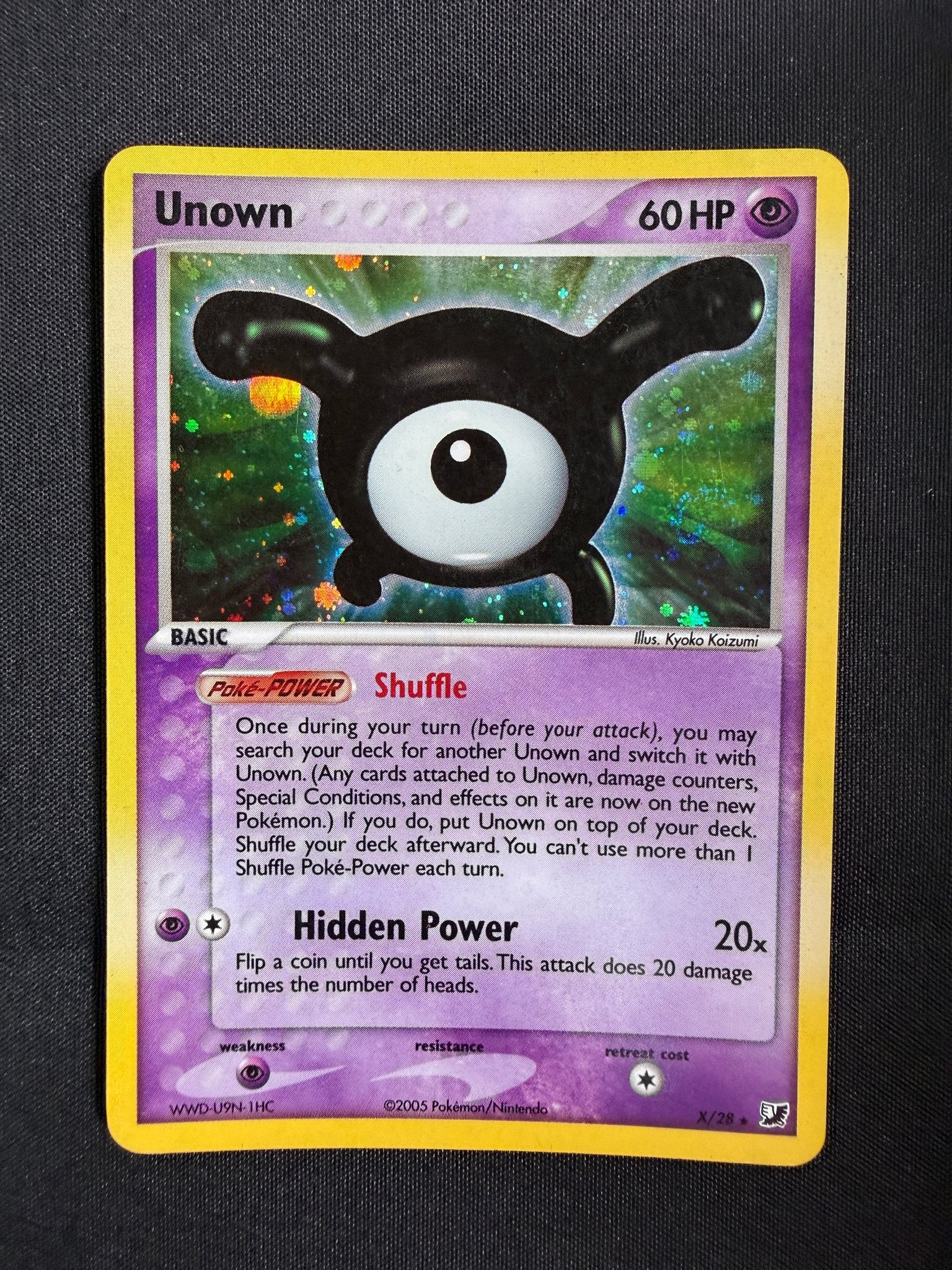 2005 Unown X EX Unseen Forces Holo X/28 front
