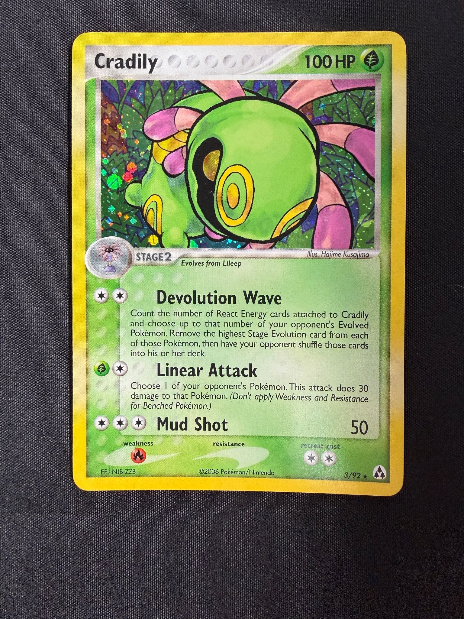 2006 Cradily EX Legend Maker Holo 3/92 front