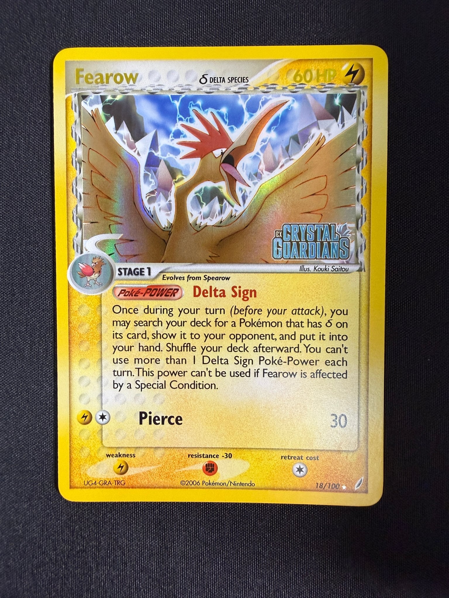 2006 Fearow EX Crystal Guardians Reverse Holo 18/100 front