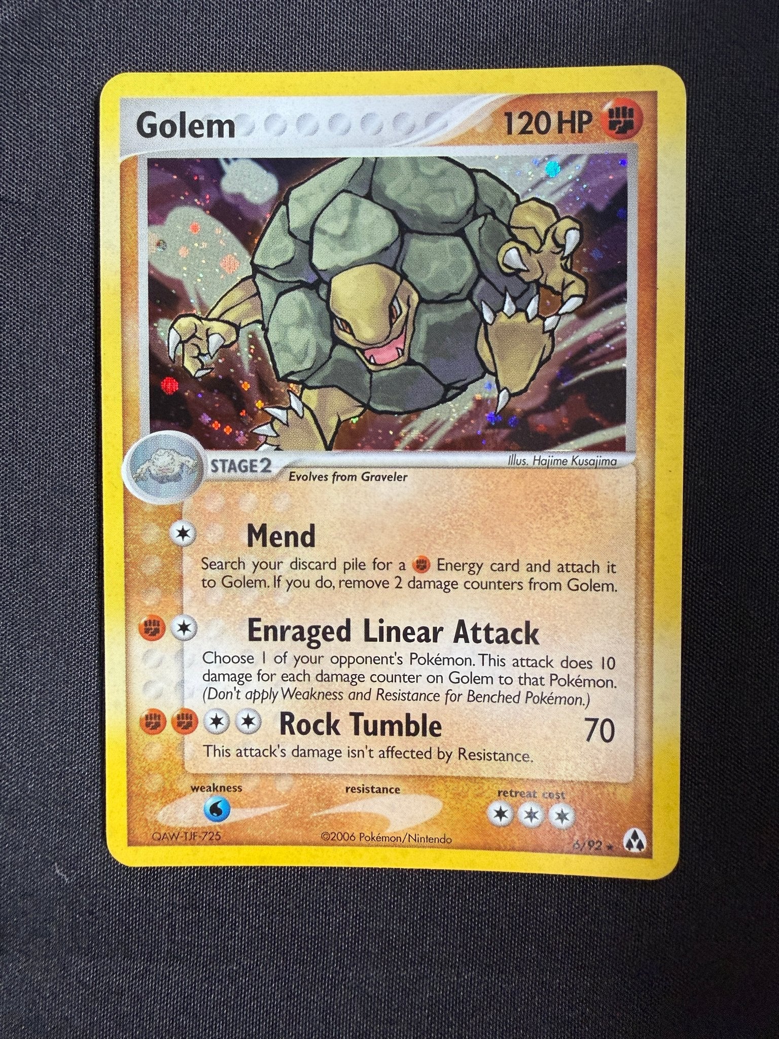 2006 Golem EX Legend Maker Holo 6/92 front