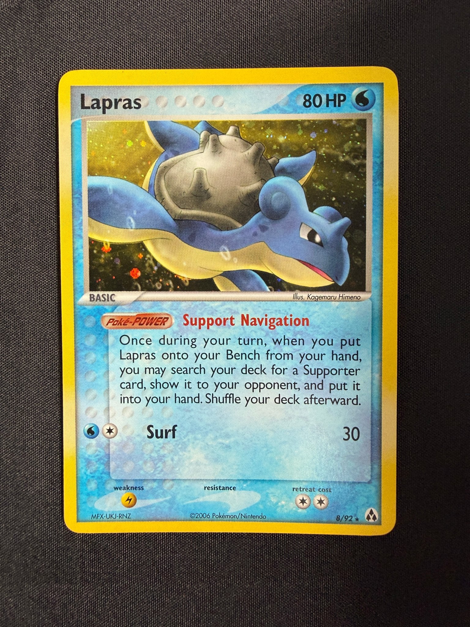 2006 Lapras EX Legend Maker Holo 8/92 front
