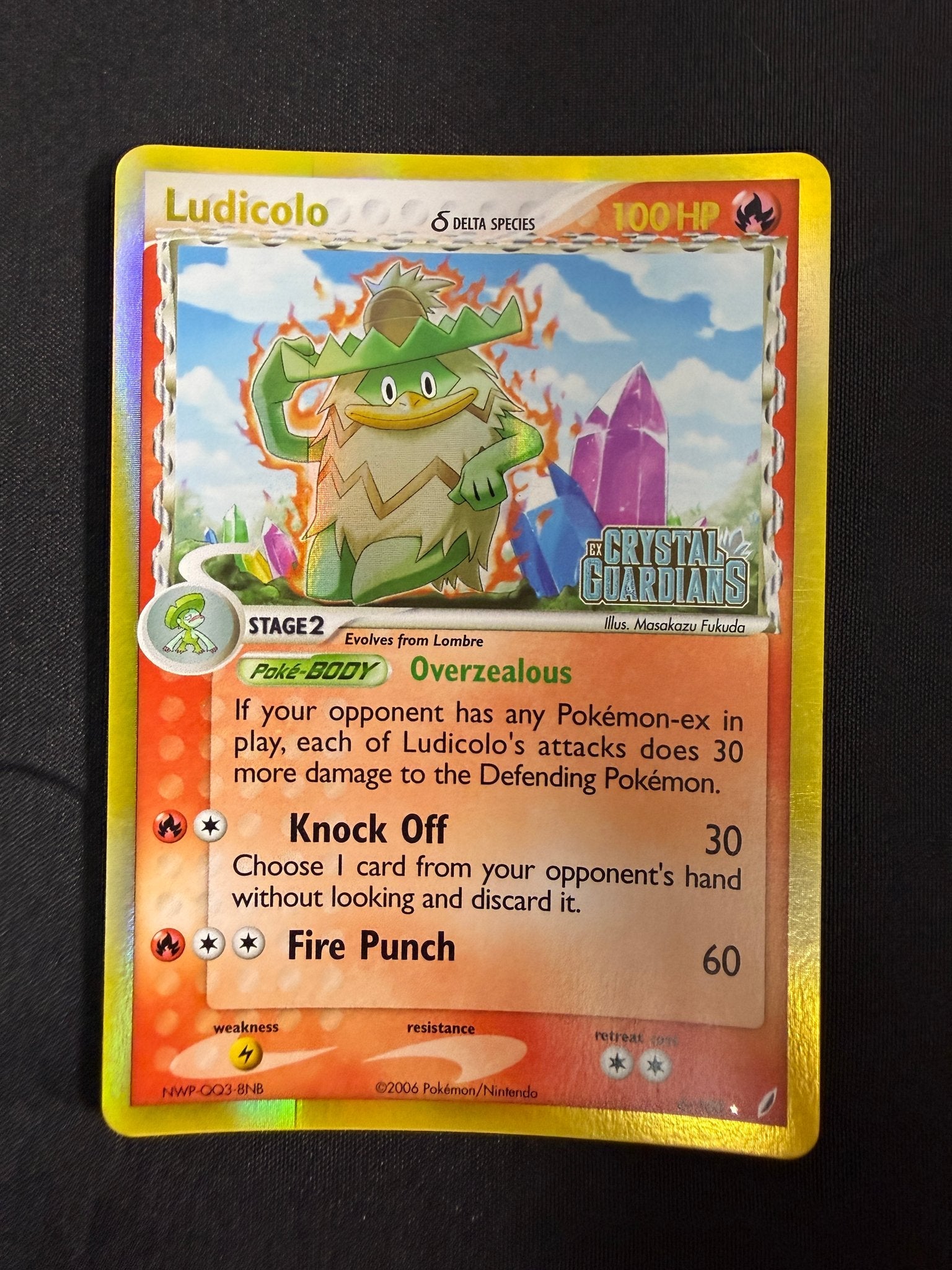 2006 Ludicolo EX Crystal Guardians Reverse Holo 6/100 front