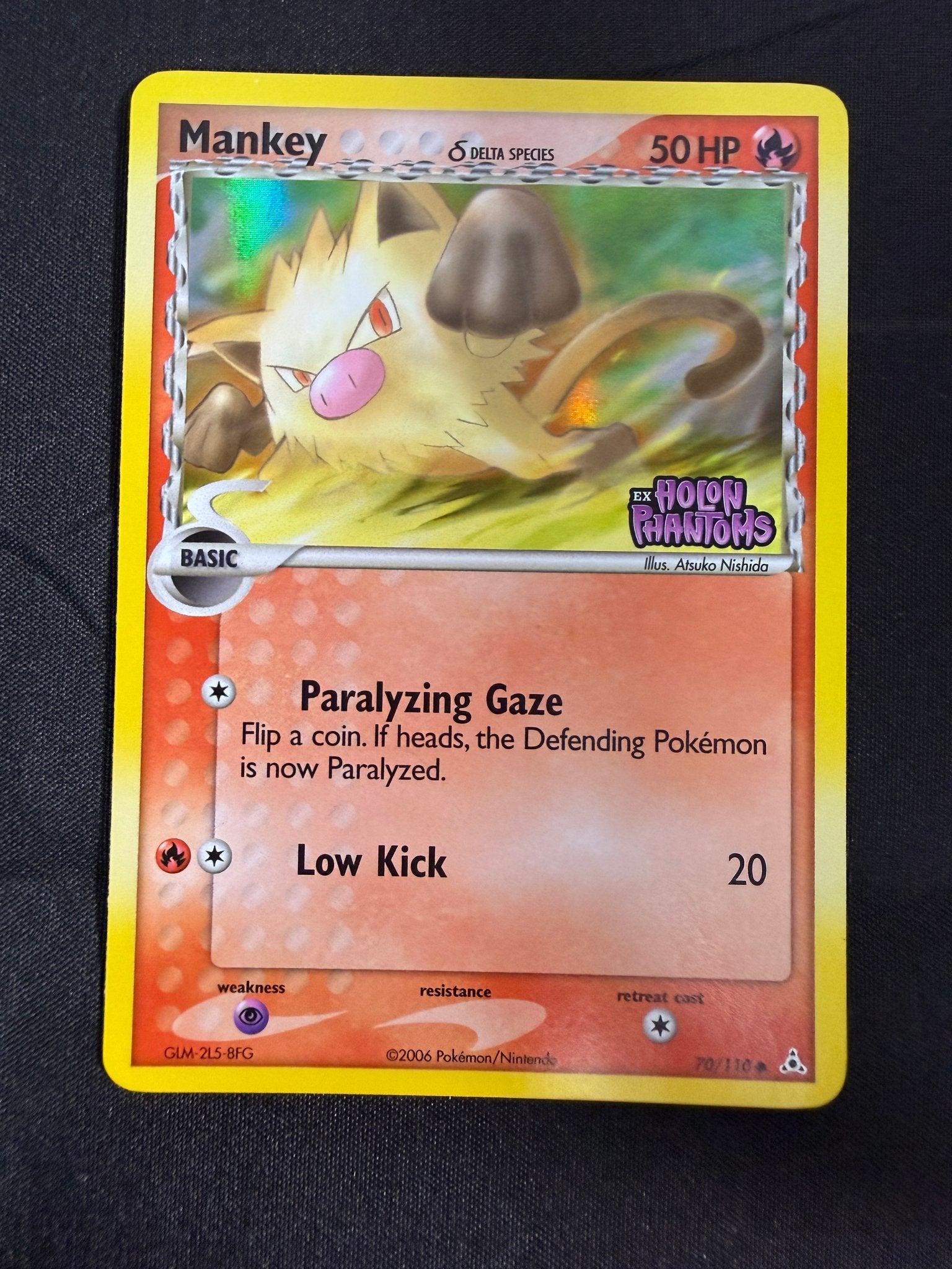 2006 Mankey EX Holon Phantoms Reverse Holo 70/110 front