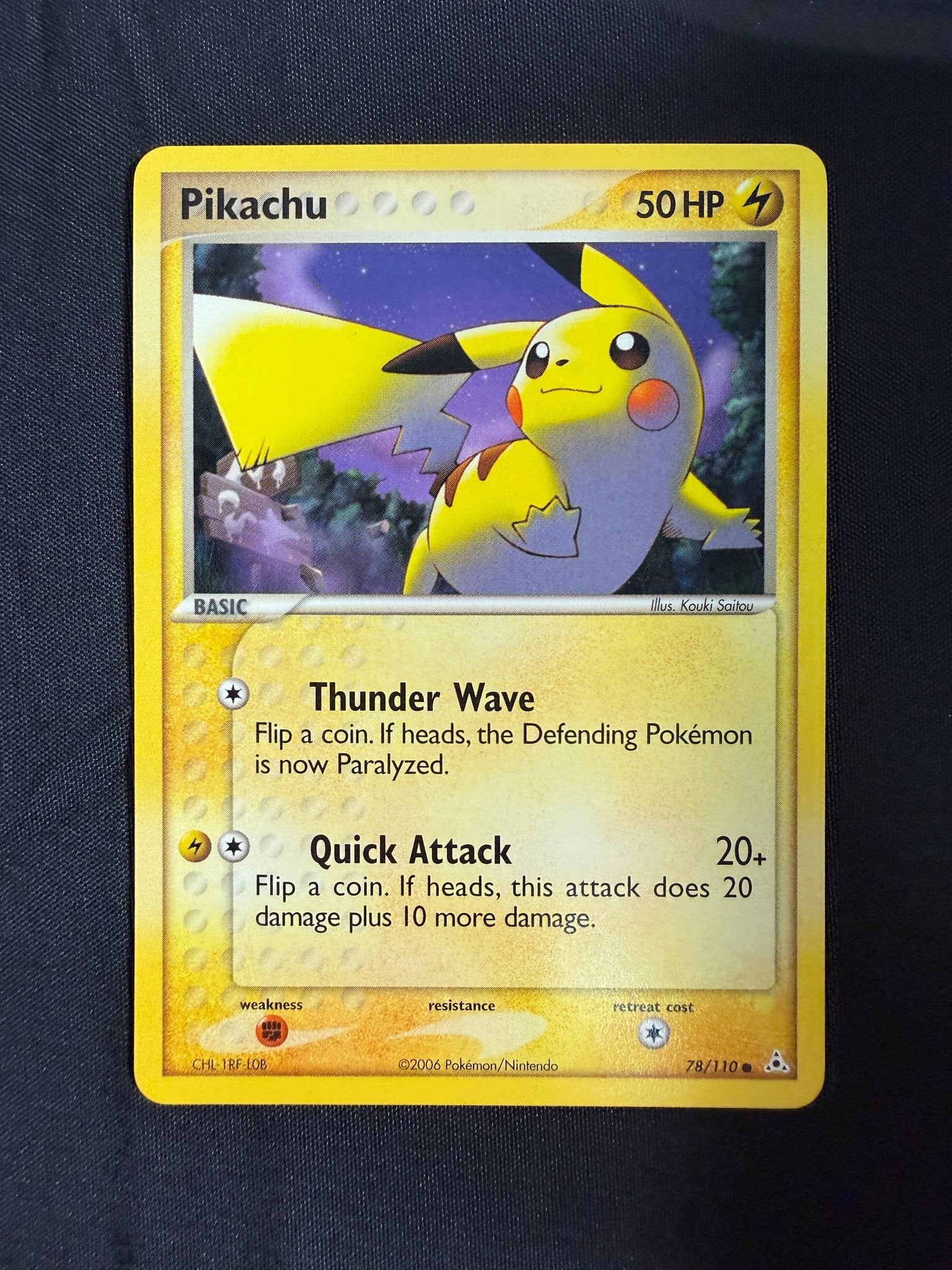 2006 Pikachu EX Holon Phantoms 78/110 front