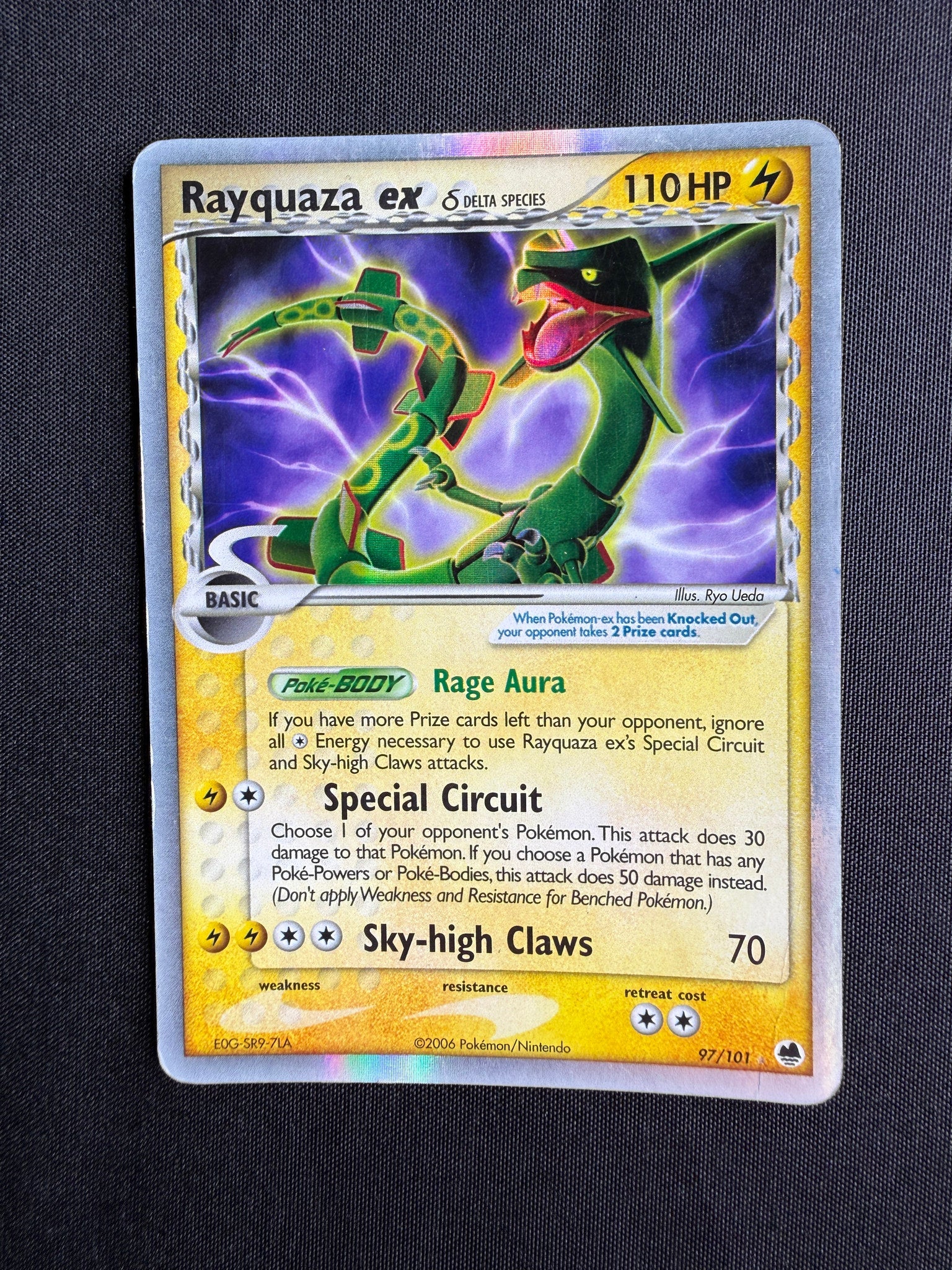 2006 Rayquaza ex δ EX Dragon Frontiers Holo 97/101 front