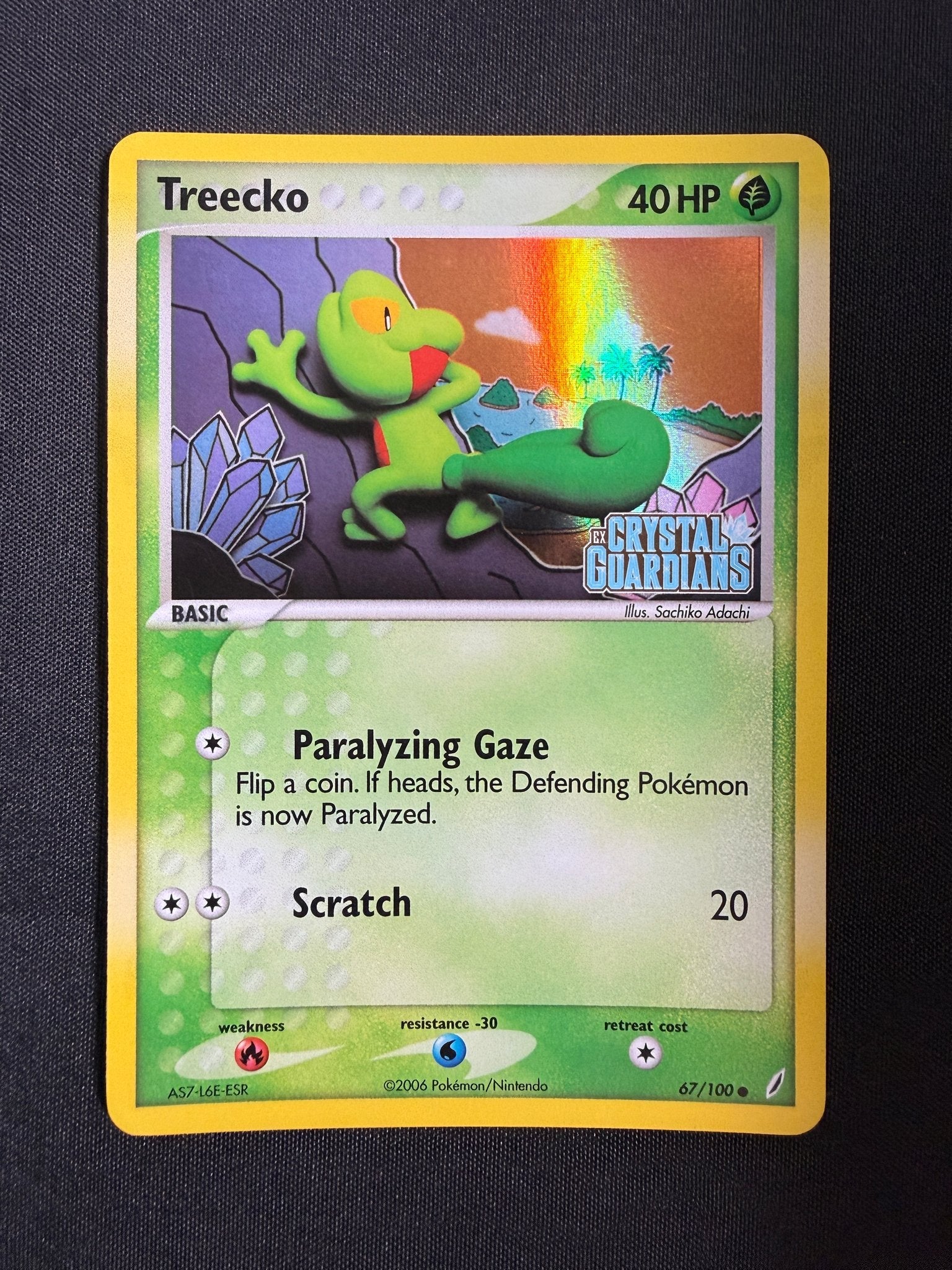2006 Treecko EX Crystal Guardians Reverse Holo 67/100 front