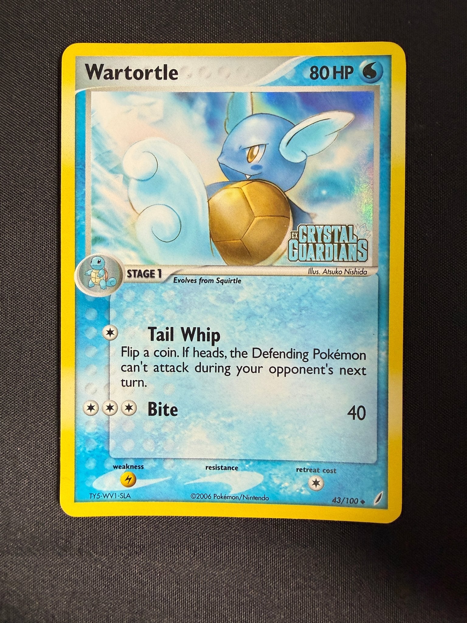 2006 Wartortle EX Crystal Guardians Reverse Holo 43/100 front