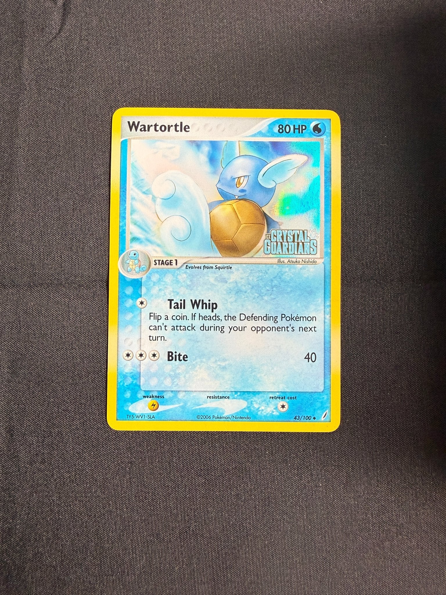 2006 Wartortle EX Crystal Guardians Reverse Holo 43/100 front