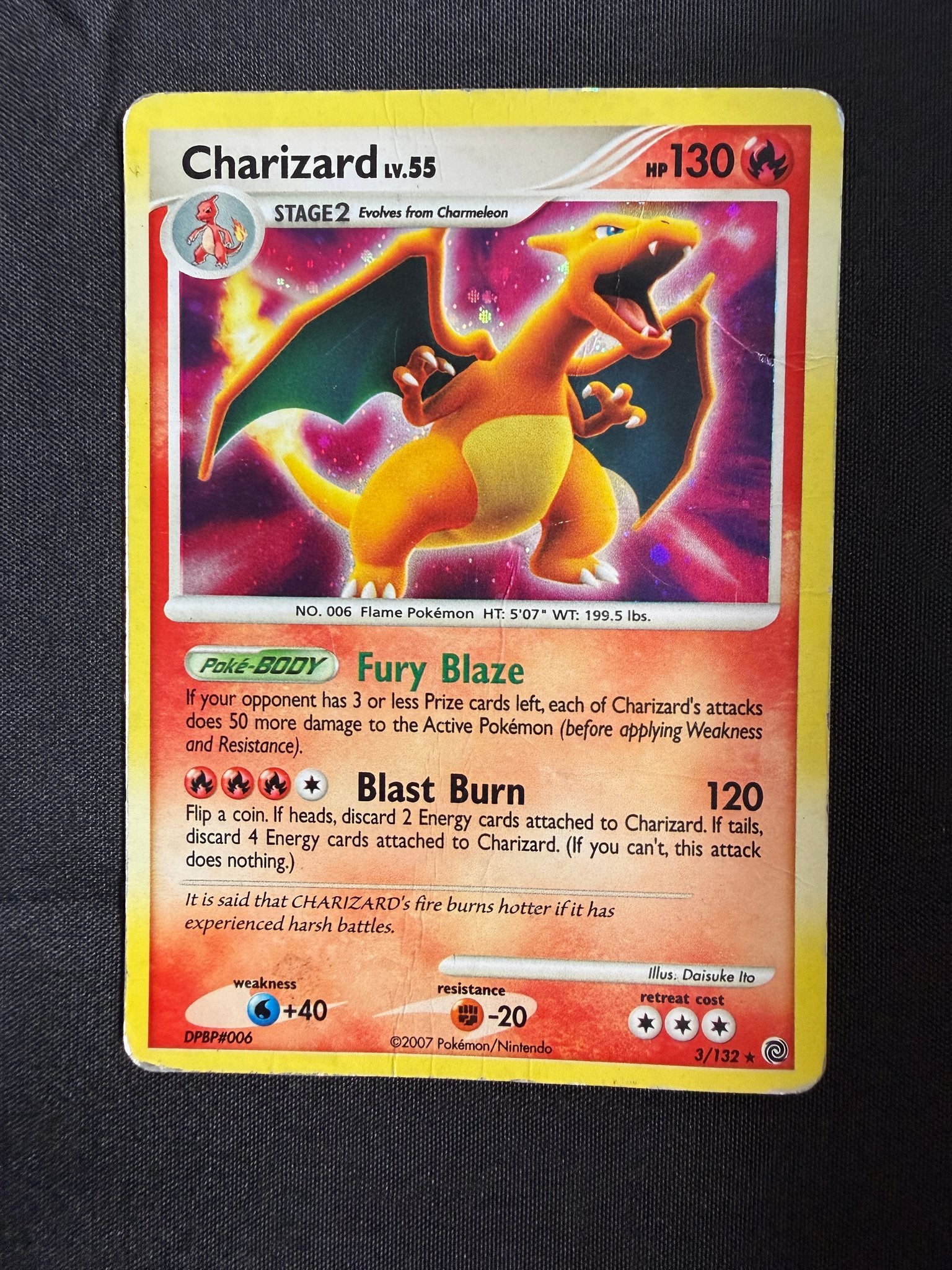 2007 Charizard Secret Wonders Holo 3/132 front