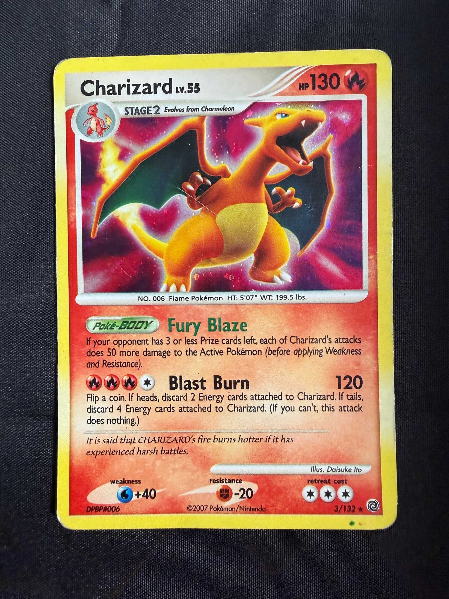 2007 Charizard Secret Wonders Holo 3/132 front