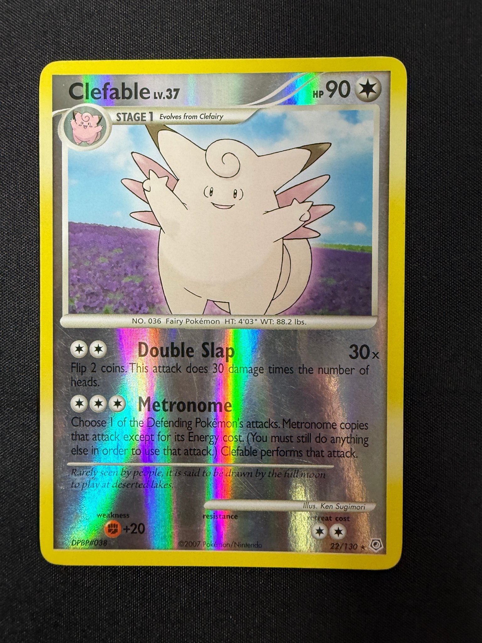 2007 Clefable Diamond & Pearl Reverse Holo 22/130 front