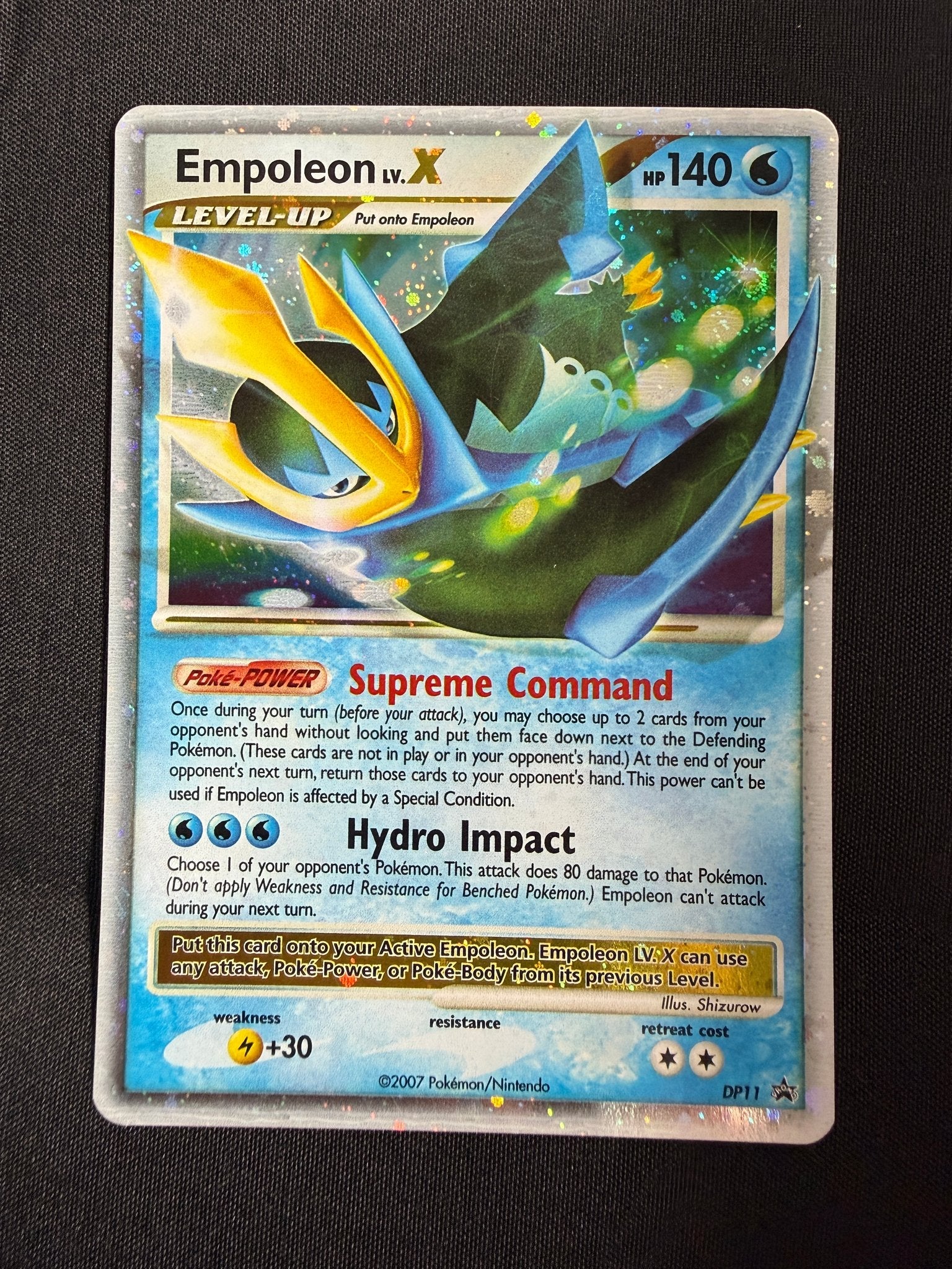 2007 Empoleon LV.X DP Black Star Promo Holo DP11 front