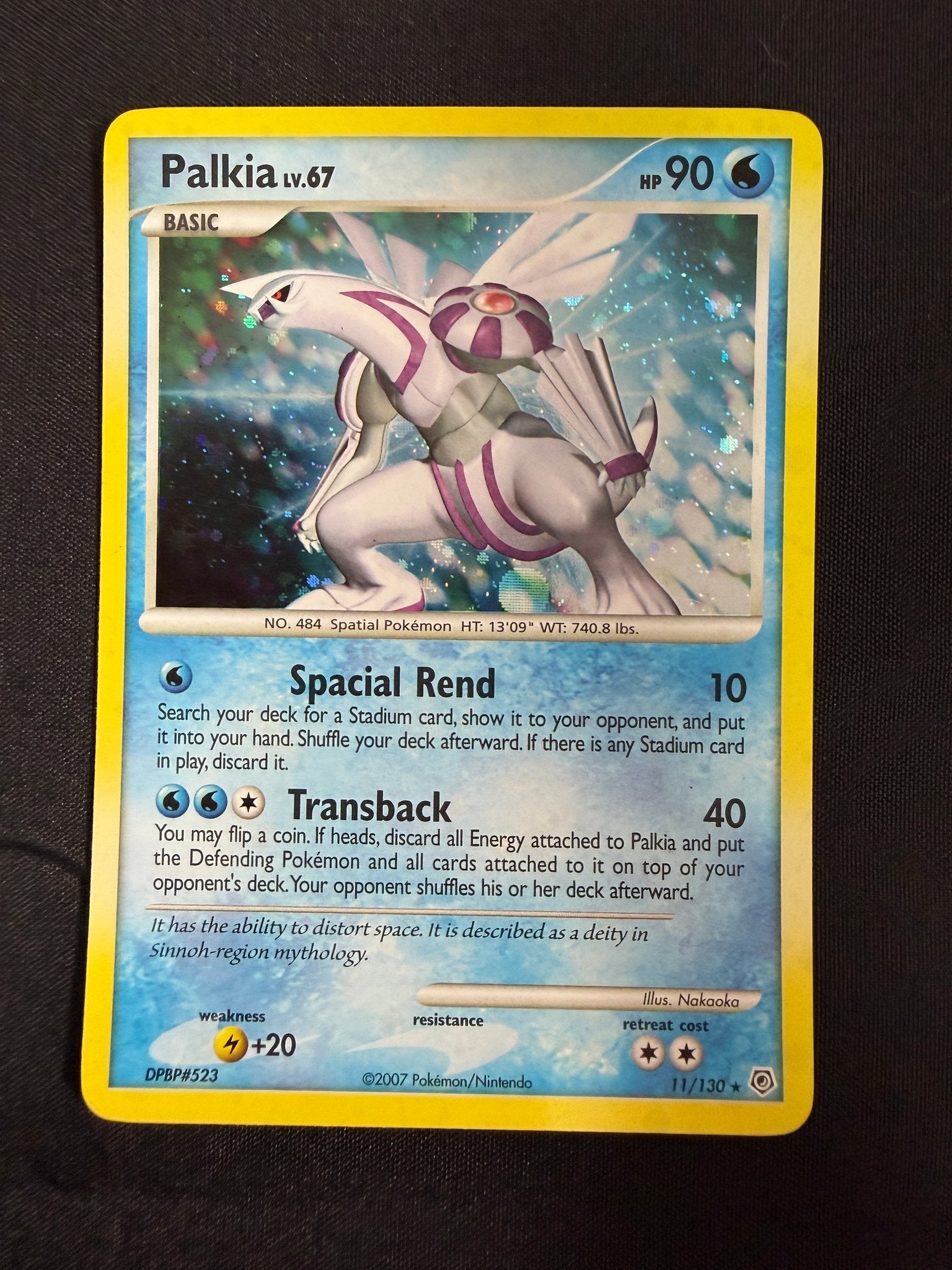 2007 Palkia Diamond & Pearl Holo 11/130 front