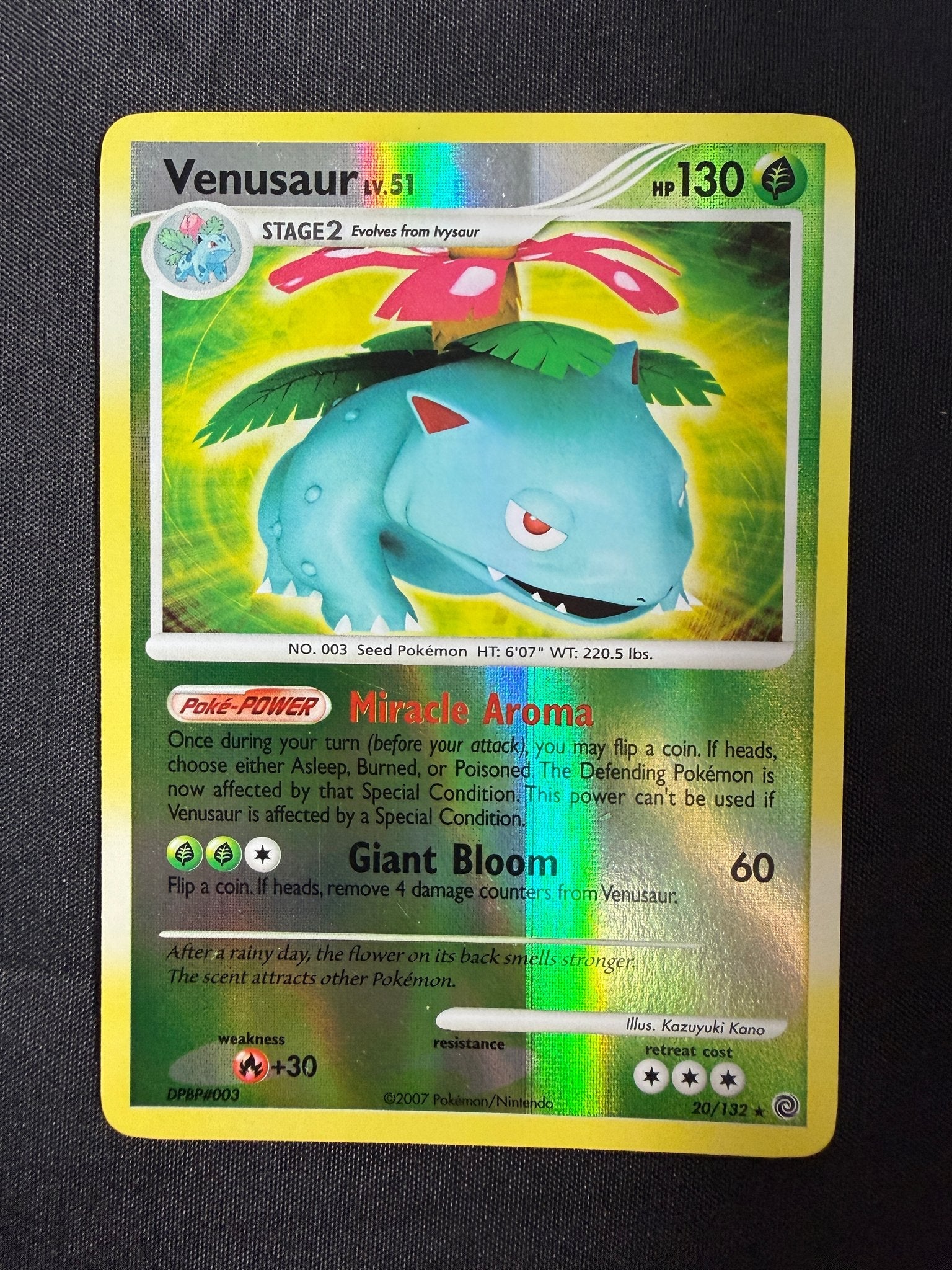 2007 Venusaur Secret Wonders Reverse Holo 20/132 front