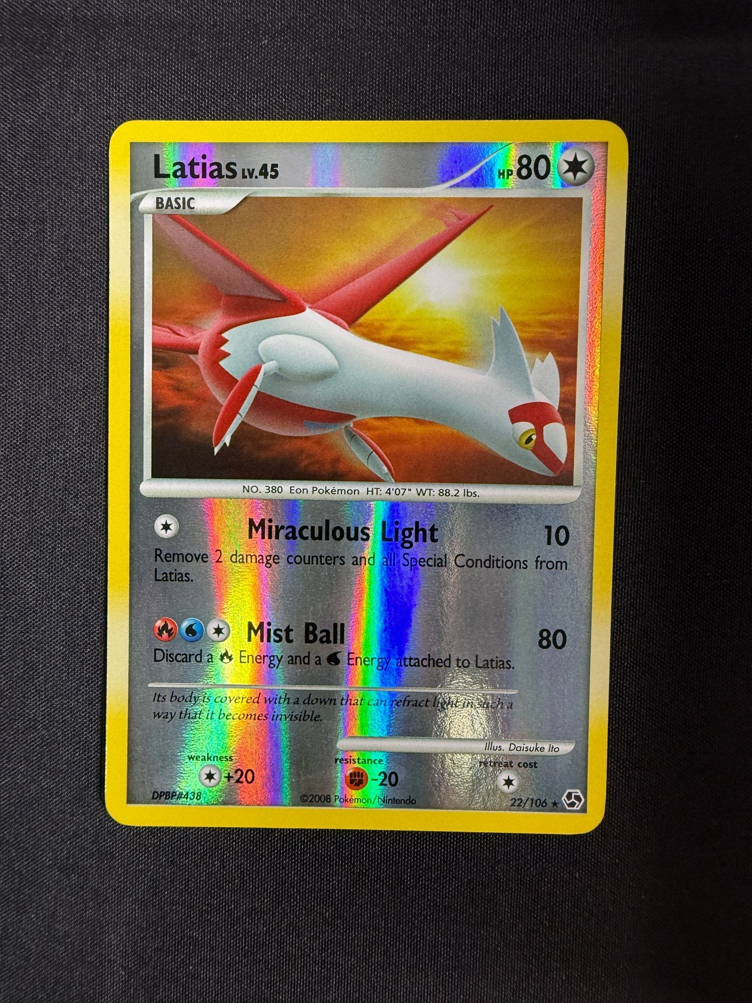 2008 Latias Great Encounters Reverse Holo 22/106 front