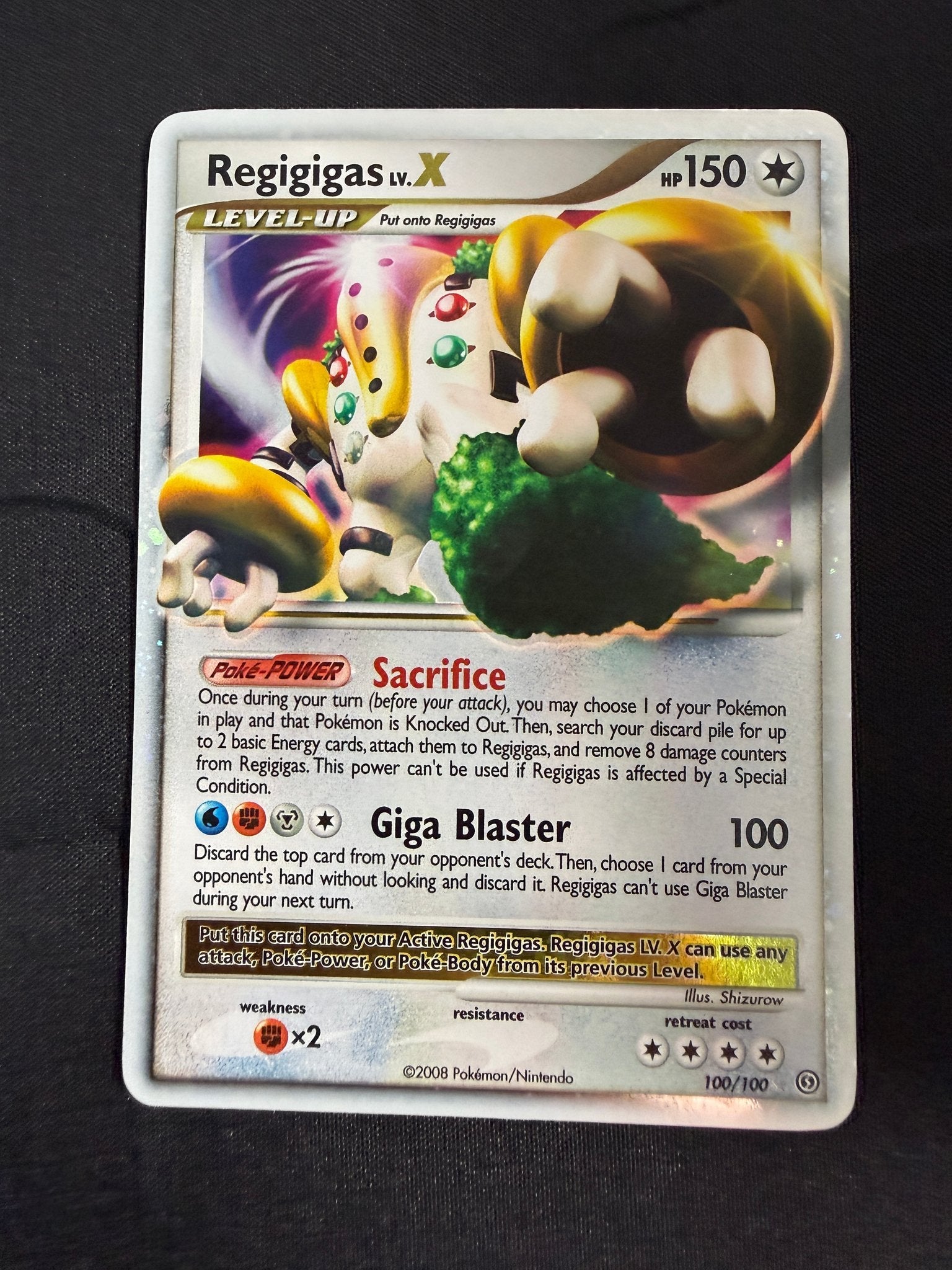 2008 Regigigas LV.X Stormfront Holo 100/100 front