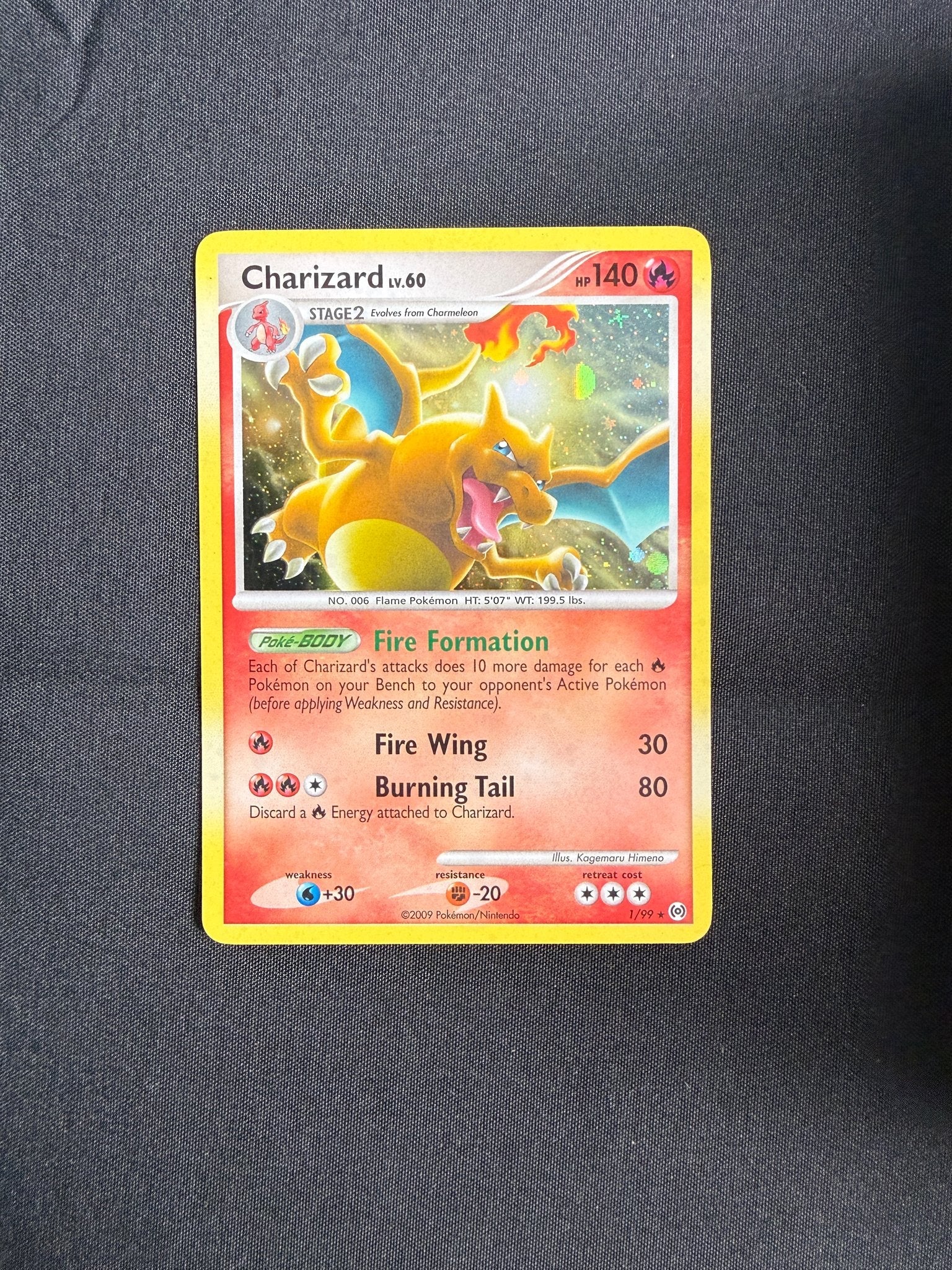 2009 Charizard Platinum Arceus Holo 1/99 front