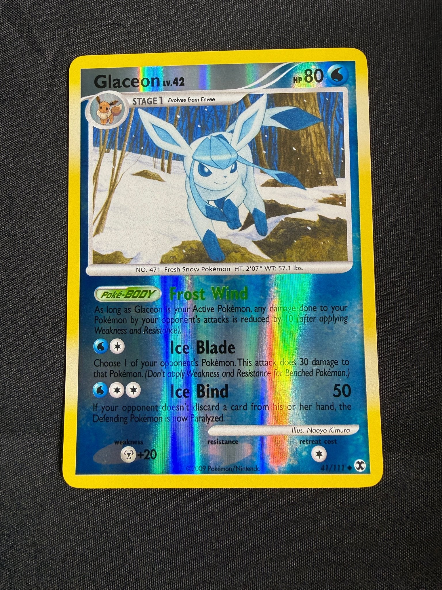 2009 Glaceon Rising Rivals Reverse Holo 41/111 front