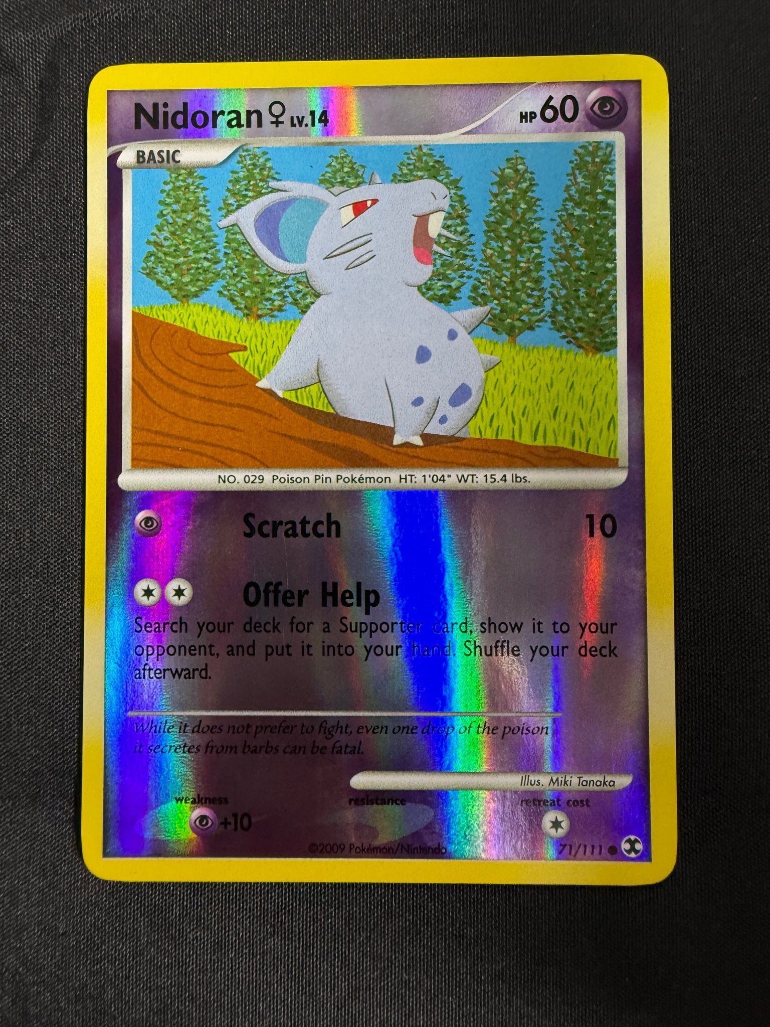 2009 Nidoran ♀ Rising Rivals Reverse Holo 71/111 front