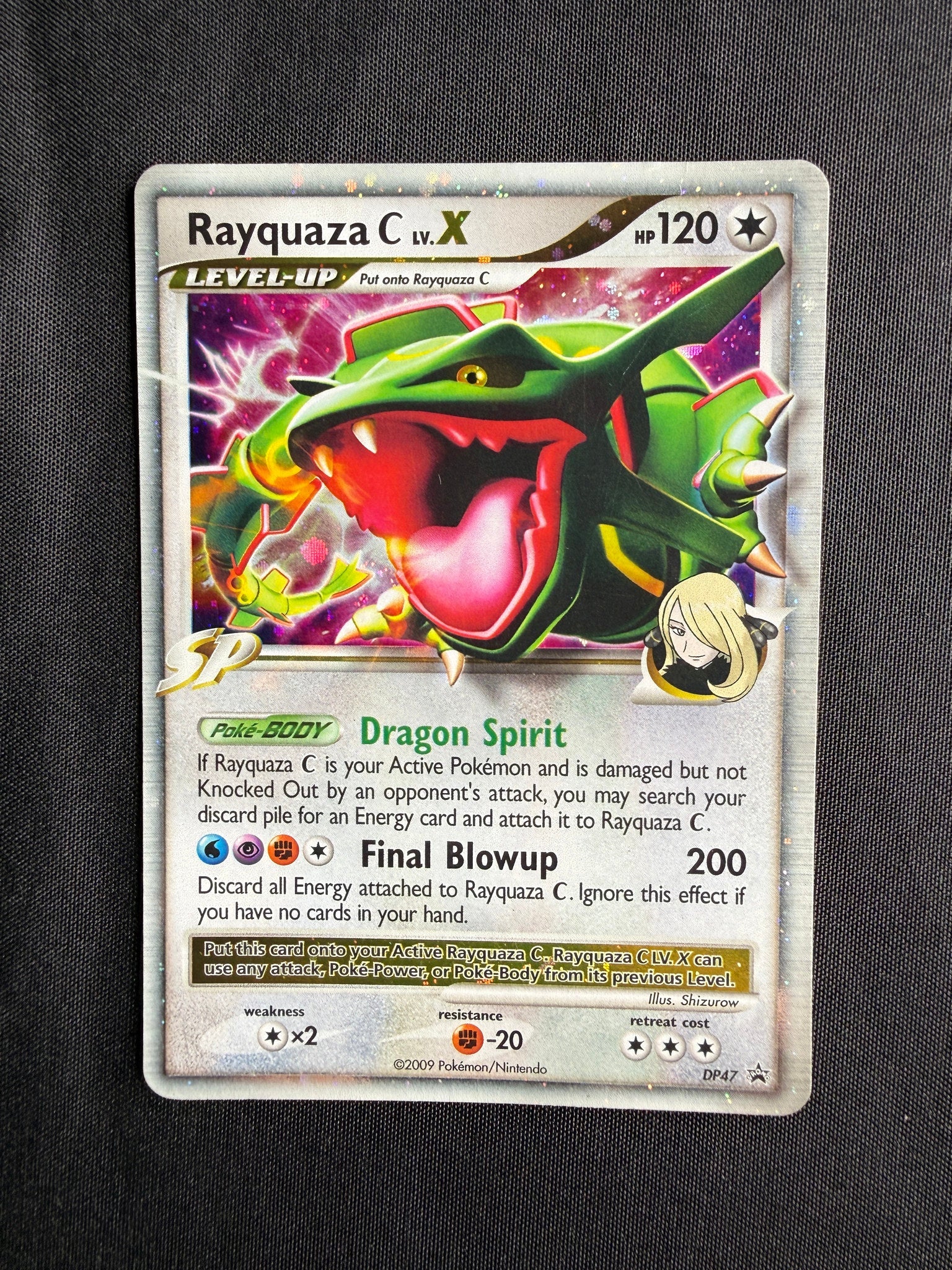 2009 Rayquaza C LV.X DP Black Star Promo Holo DP47 front