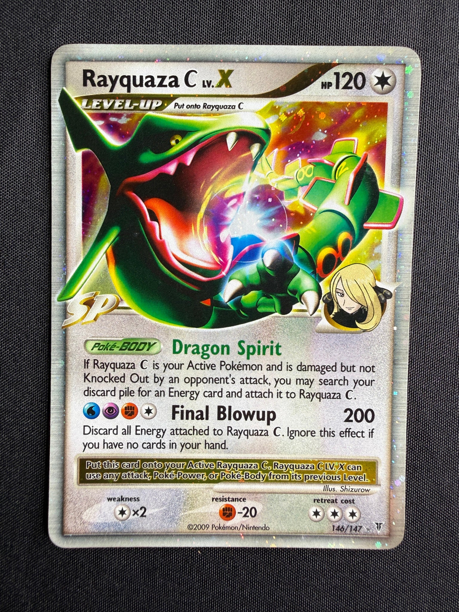 2009 Rayquaza C LV.X Supreme Victors Holo 146/147 front