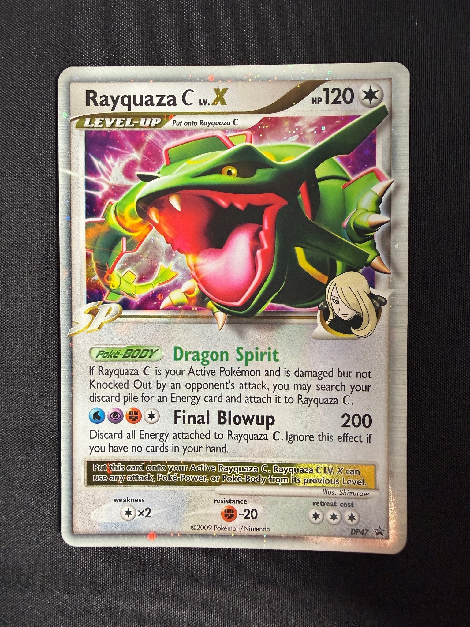 2009 Rayquaza C LV.X DP Black Star Promo Holo DP47 front