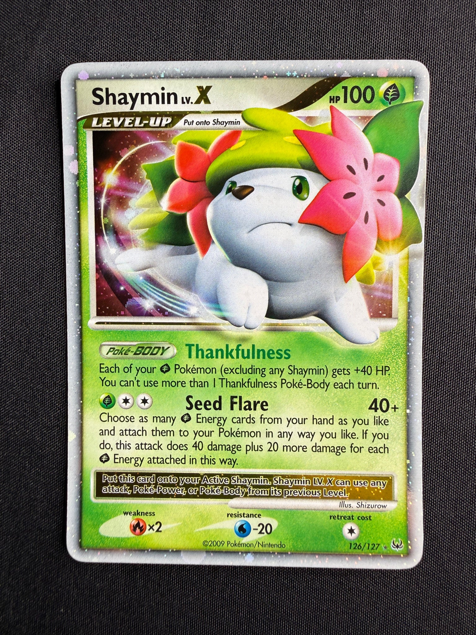 2009 Shaymin LV.X Platinum Holo 126/127 front