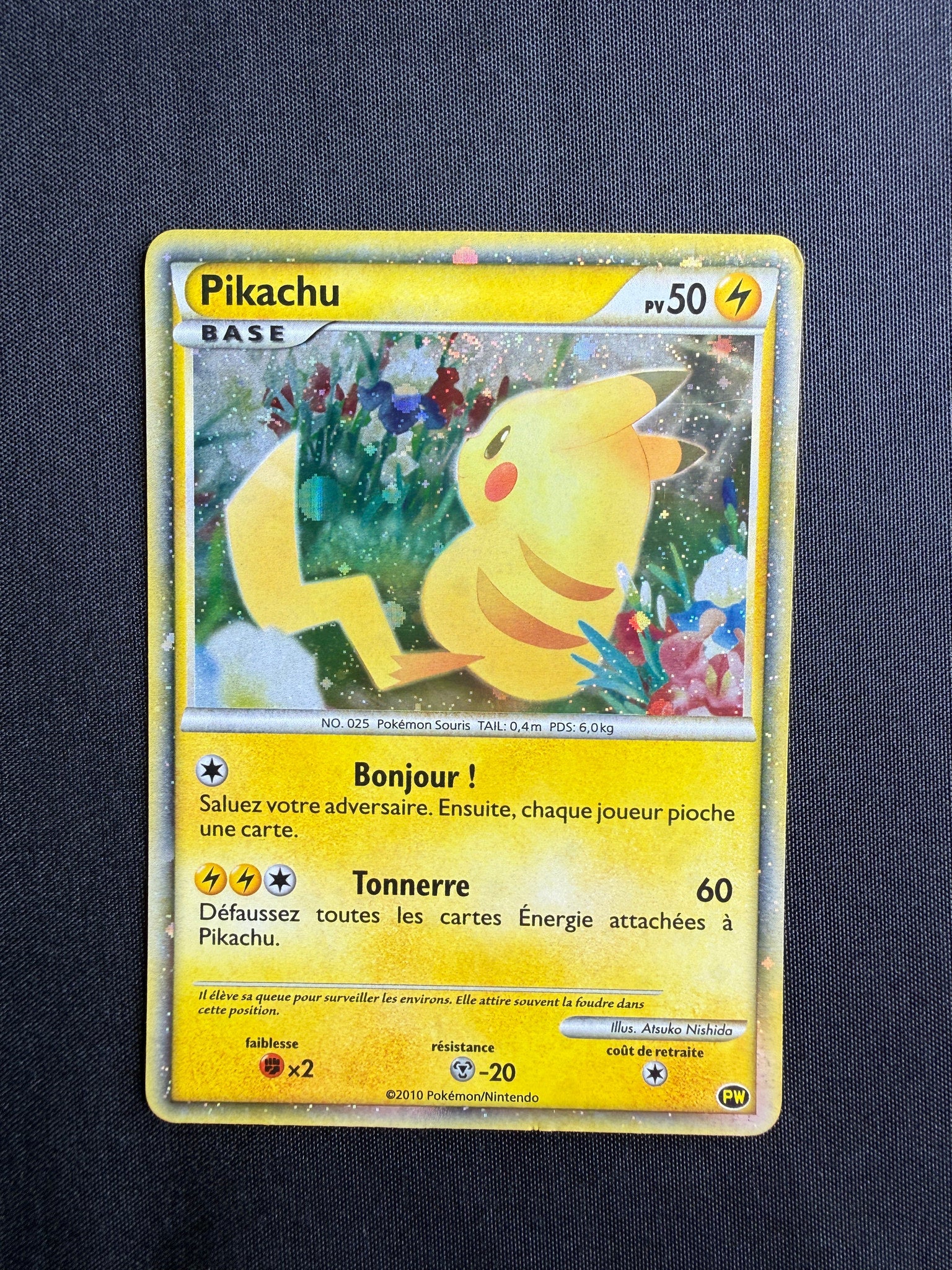 2010 Pikachu French Pikachu World Collection Promo Holo front