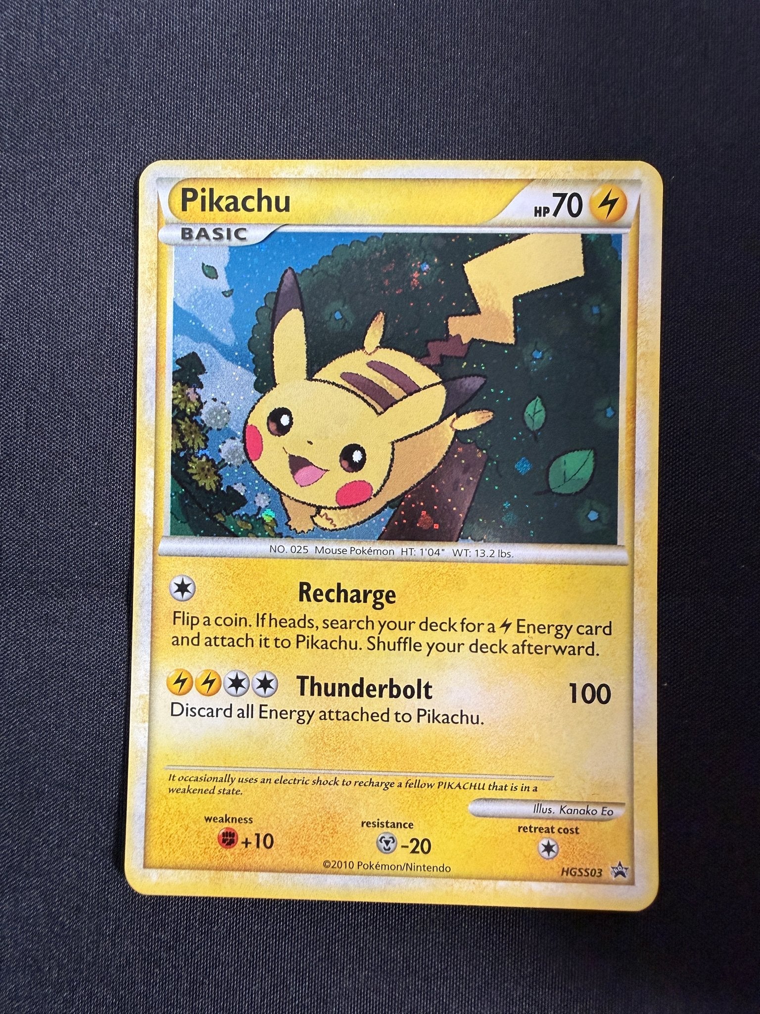 2010 Pikachu HGSS Black Star Promo Holo HGSS03 front