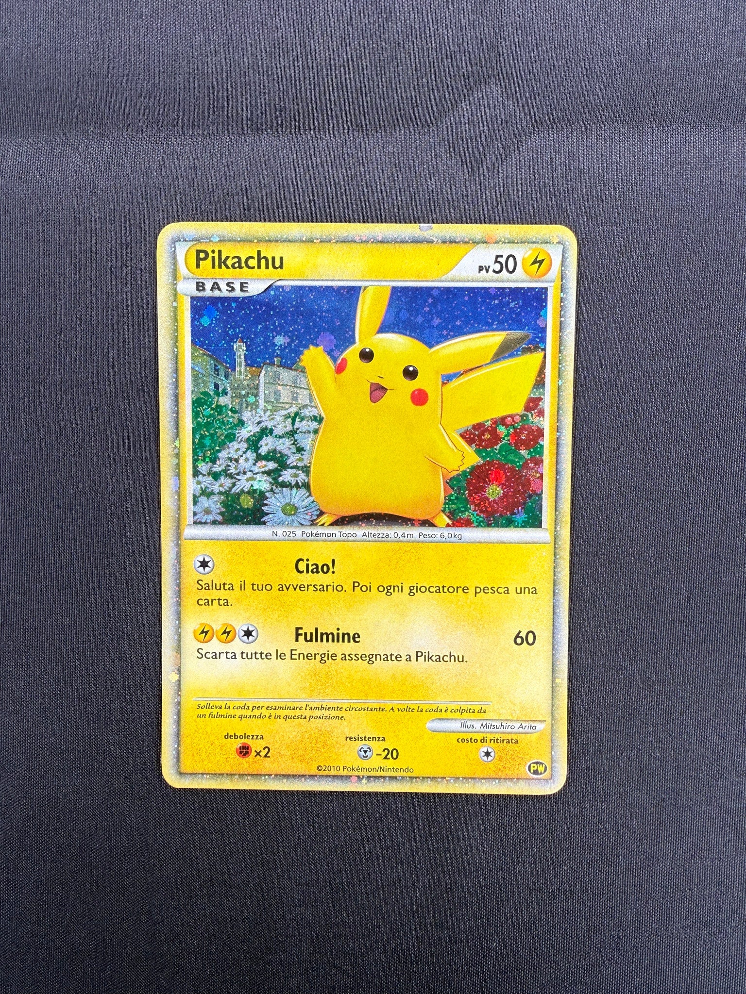 2010 Pikachu Italian Pikachu World Collection Promo Holo front