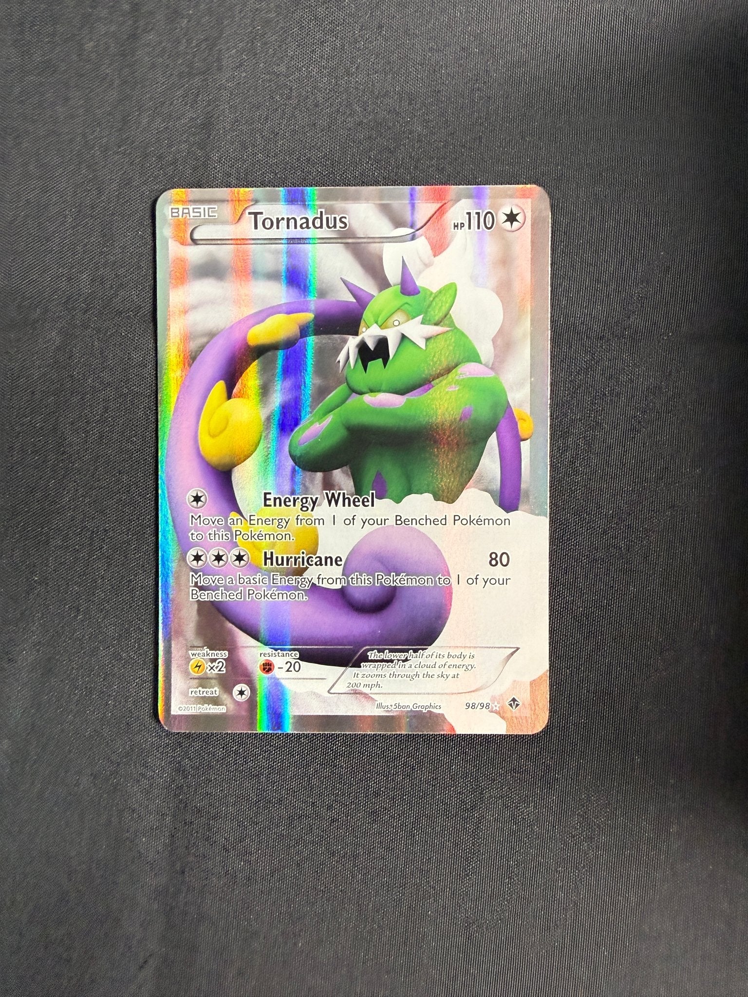 2011 Tornadus Emerging Powers Full Art Holo 98/98 front
