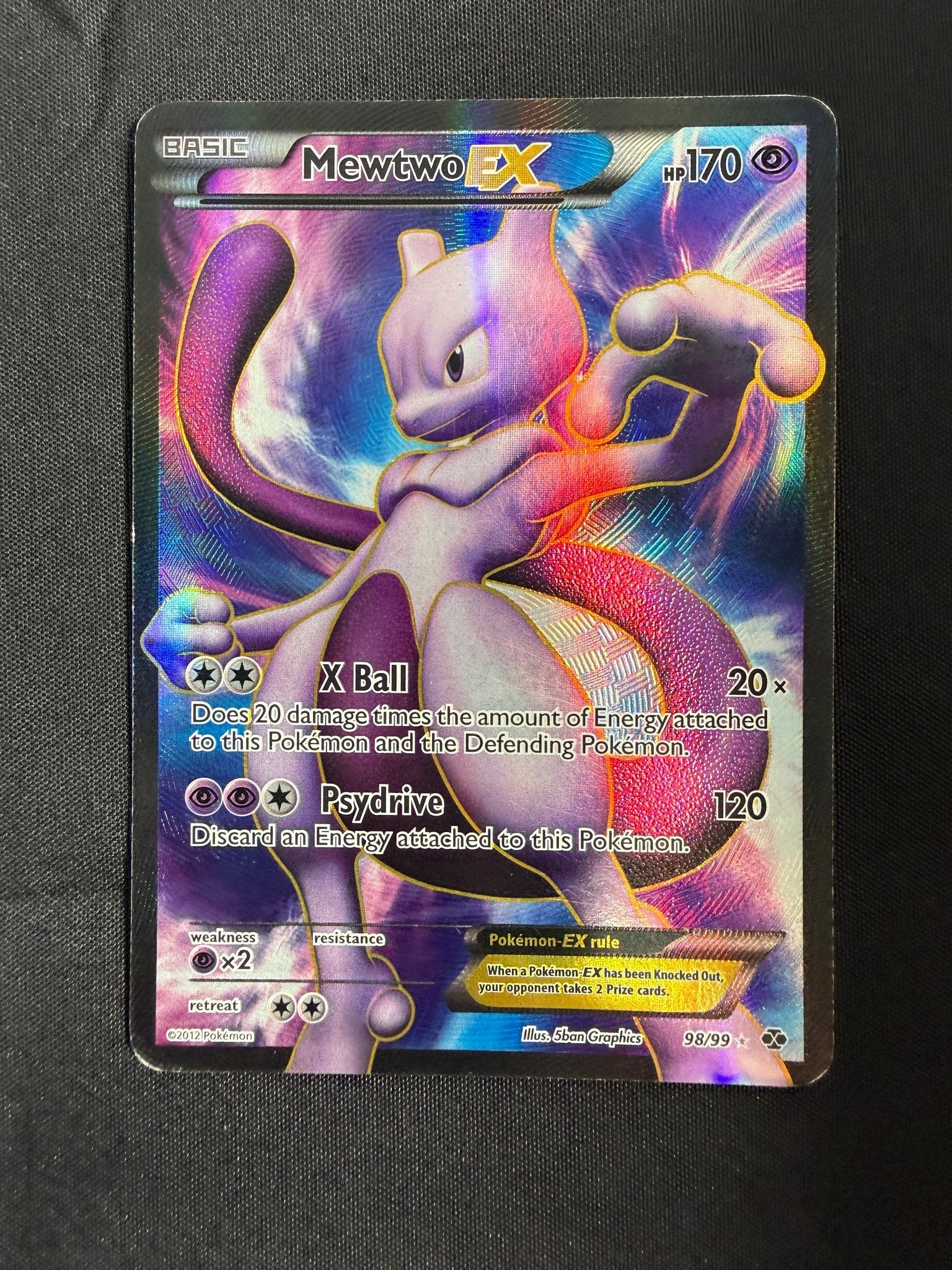 2012 Mewtwo EX Next Destinies Full Art Holo 98/99 front