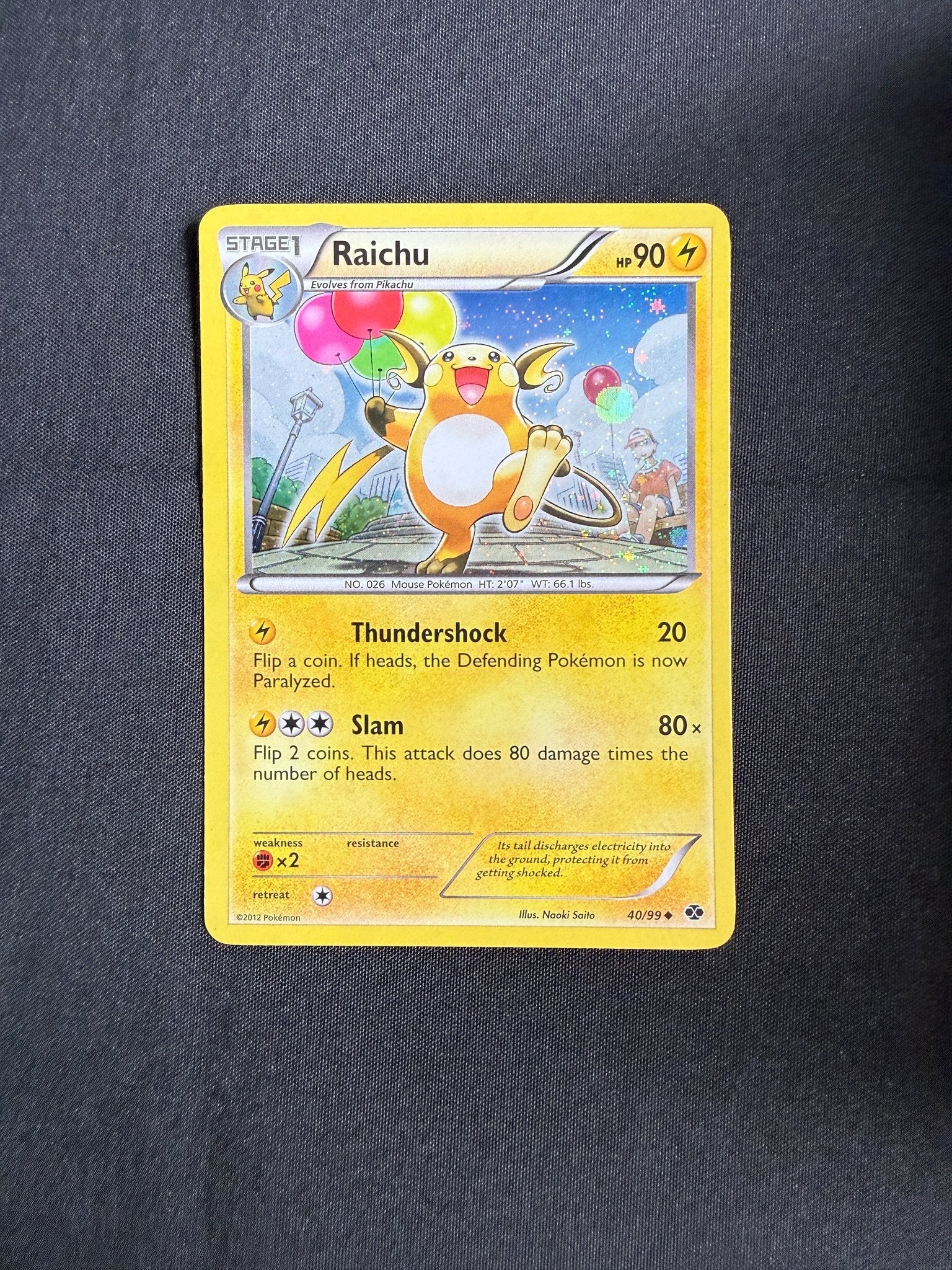 2012 Raichu Next Destinies Cosmos Holo 40/99 front