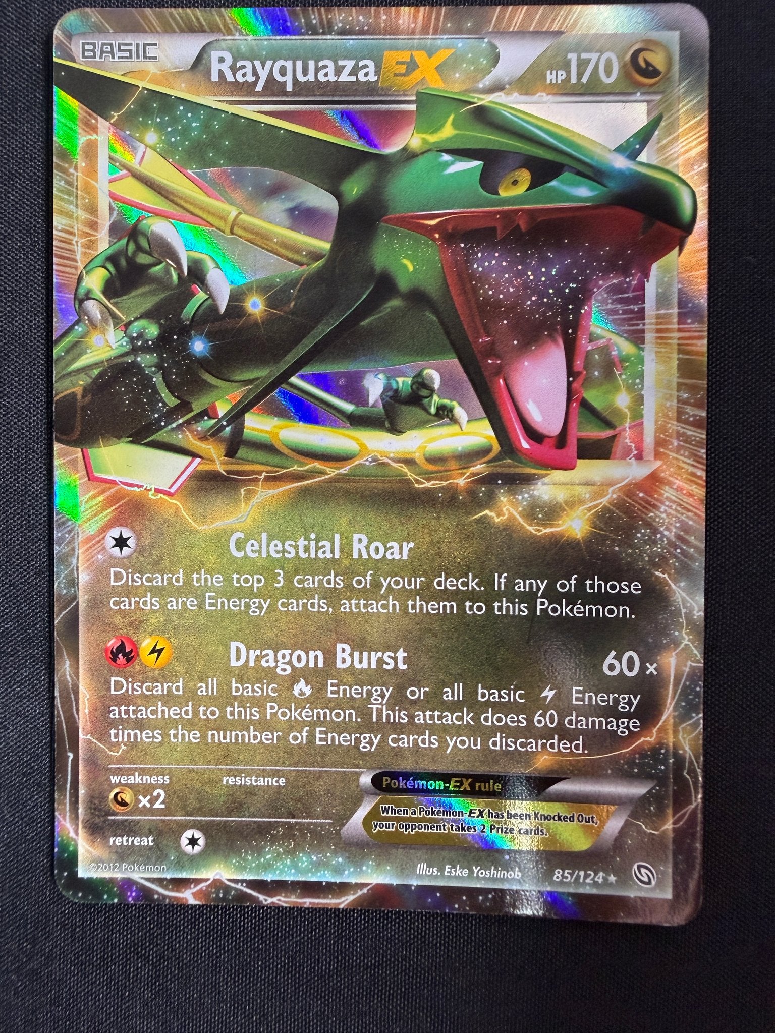 2012 Rayquaza EX Dragons Exalted Holo 85/124 front