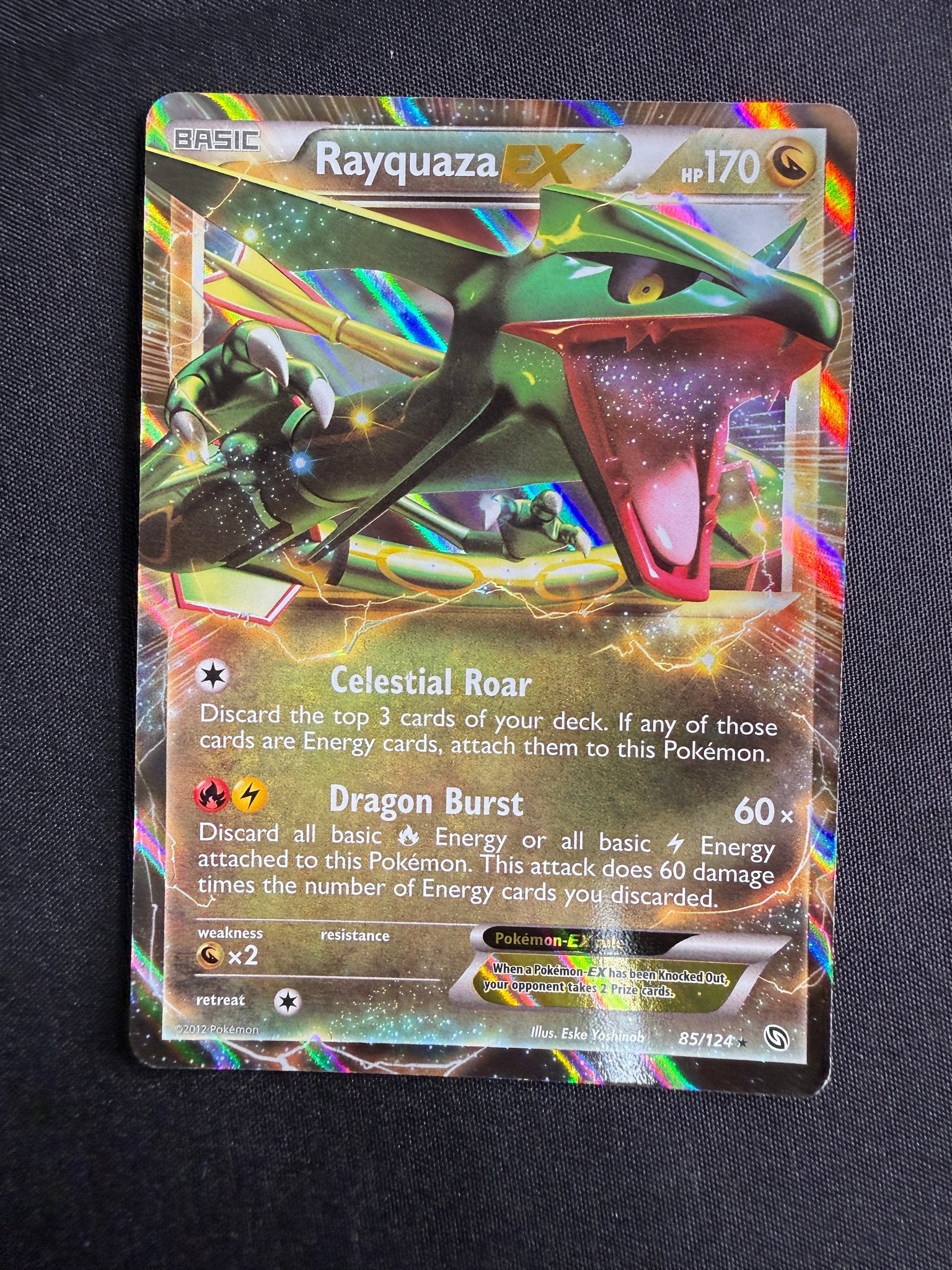 2012 Rayquaza EX Dragons Exalted Holo 85/124 front
