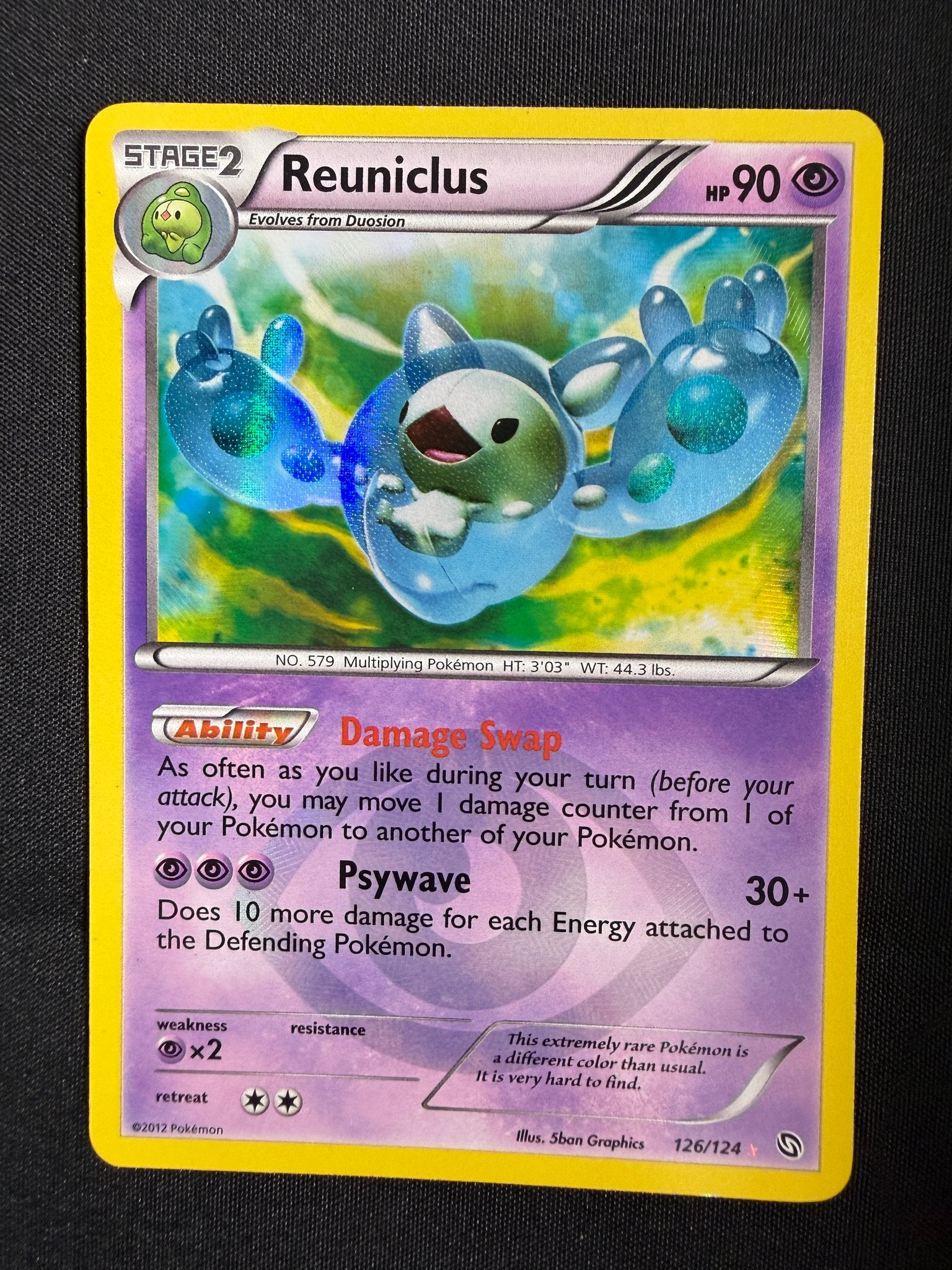 2012 Reuniclus Dragons Exalted Secret Rare Holo 126/124 front