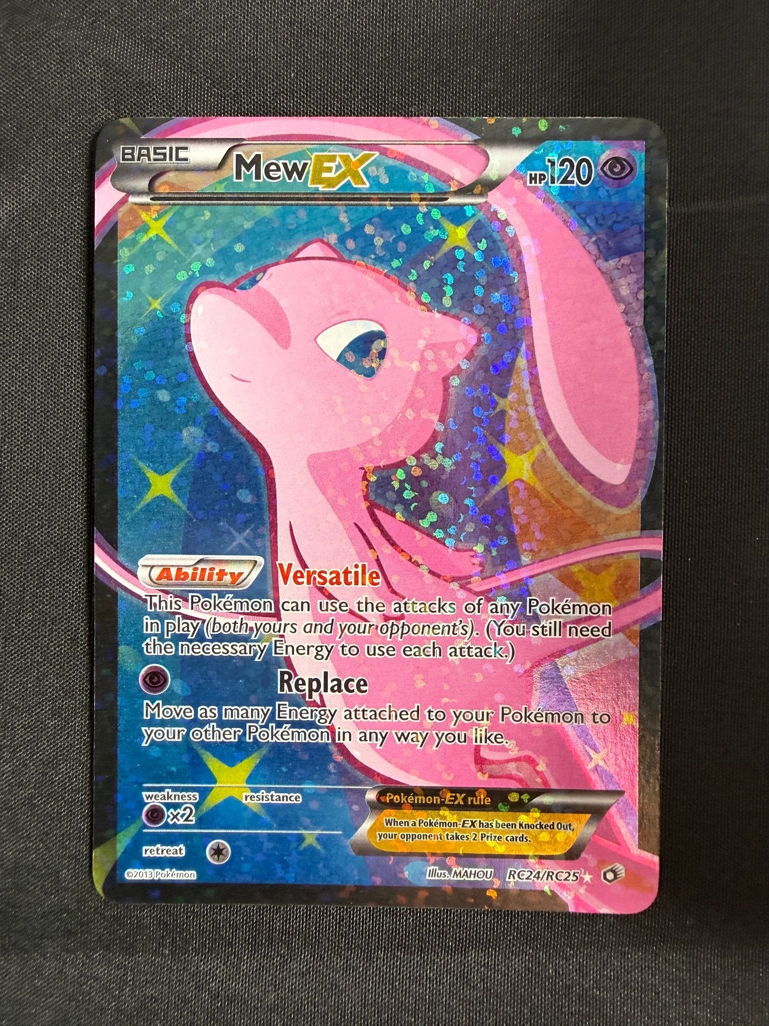 2013 Mew EX Legendary Treasures Radiant Collection Full Art Holo RC24/RC25 front