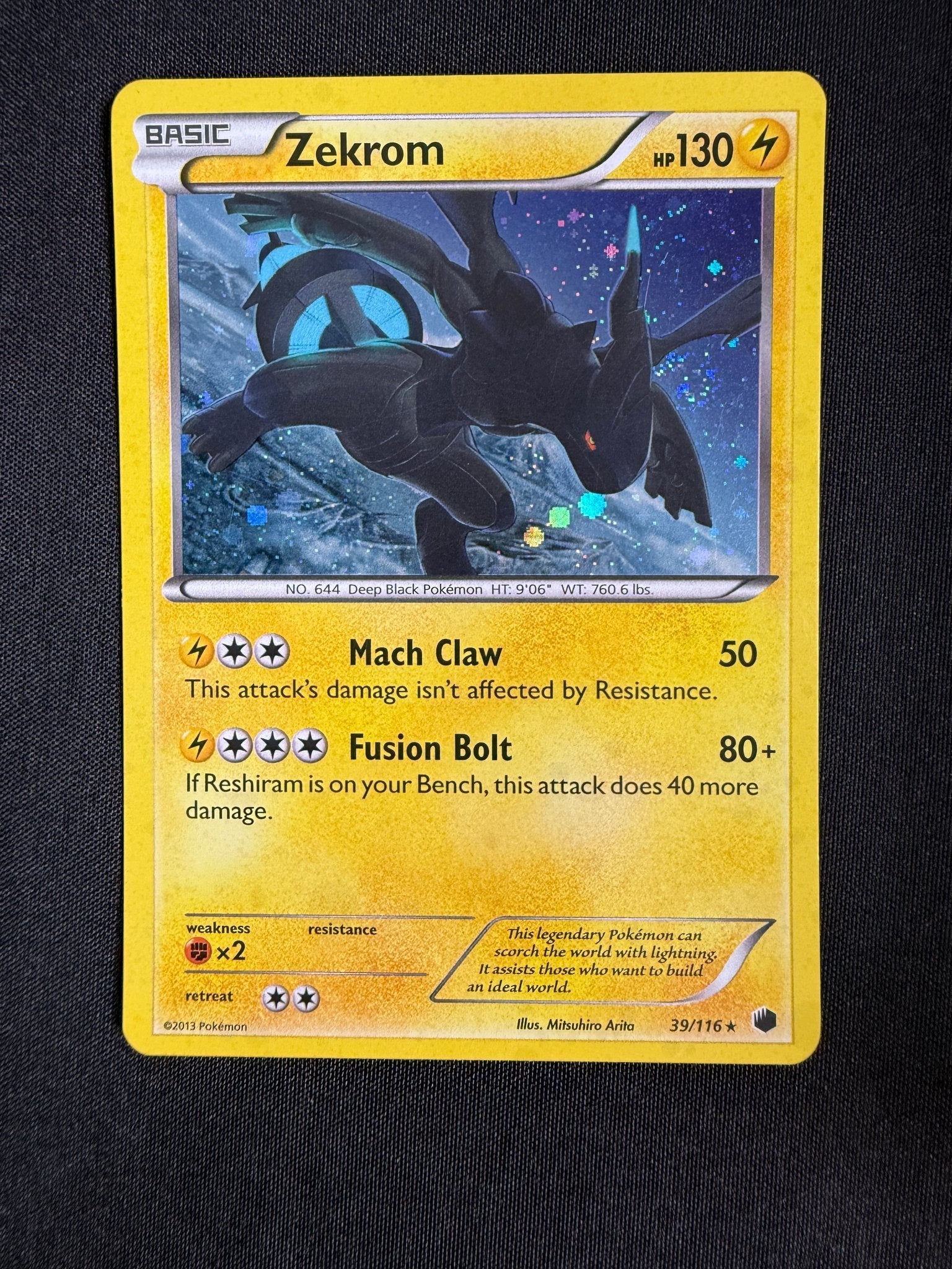 2013 Zekrom Plasma Freeze Holo 39/116 front