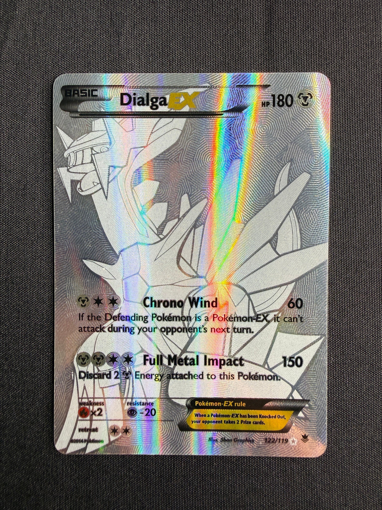2014 Dialga EX XY Phantom Forces Full Art Holo 122/119 front